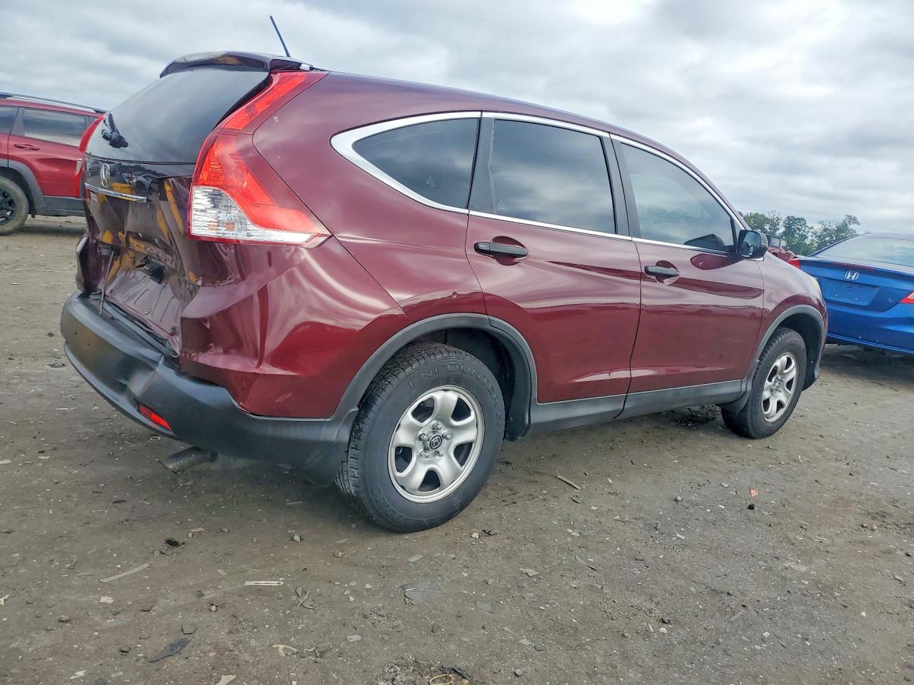2014 Honda Cr-v Lx Burgundy vin: 5J6RM3H31EL015442