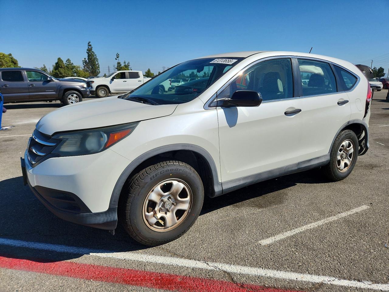 2014 Honda Cr-v Lx White vin: 5J6RM3H31EL030359