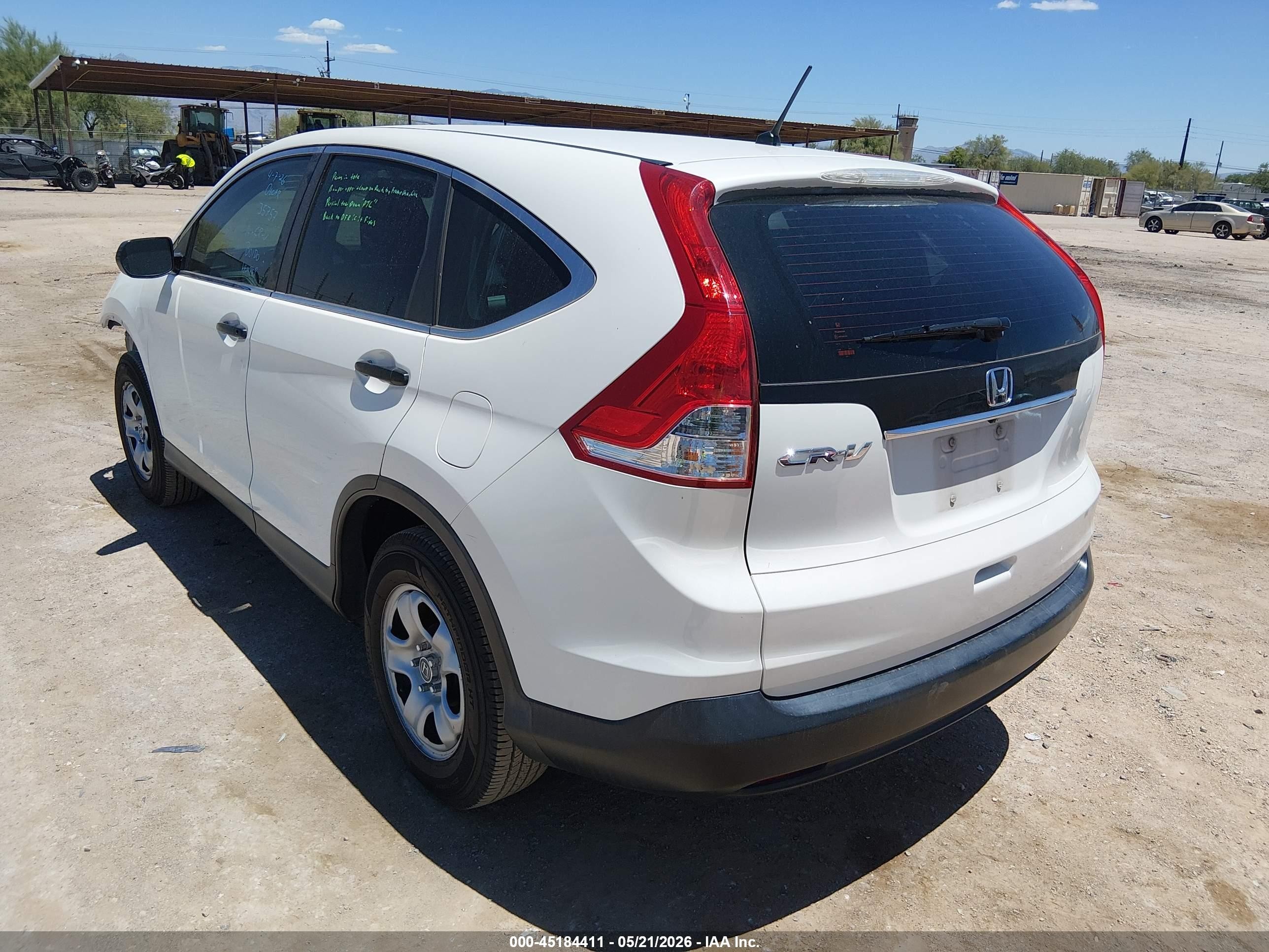 2014 Honda Cr-v Lx White vin: 5J6RM3H31EL041216