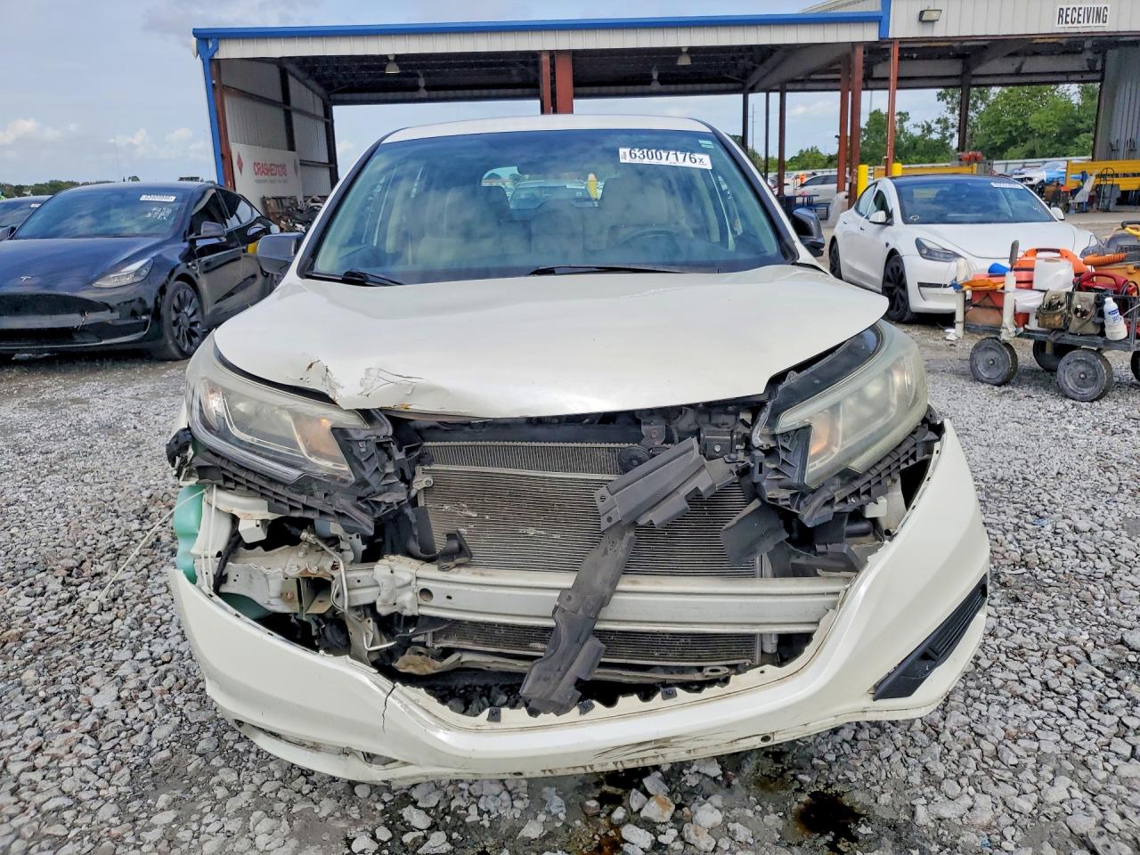 2015 Honda Cr-v Lx White vin: 5J6RM3H31FL003440
