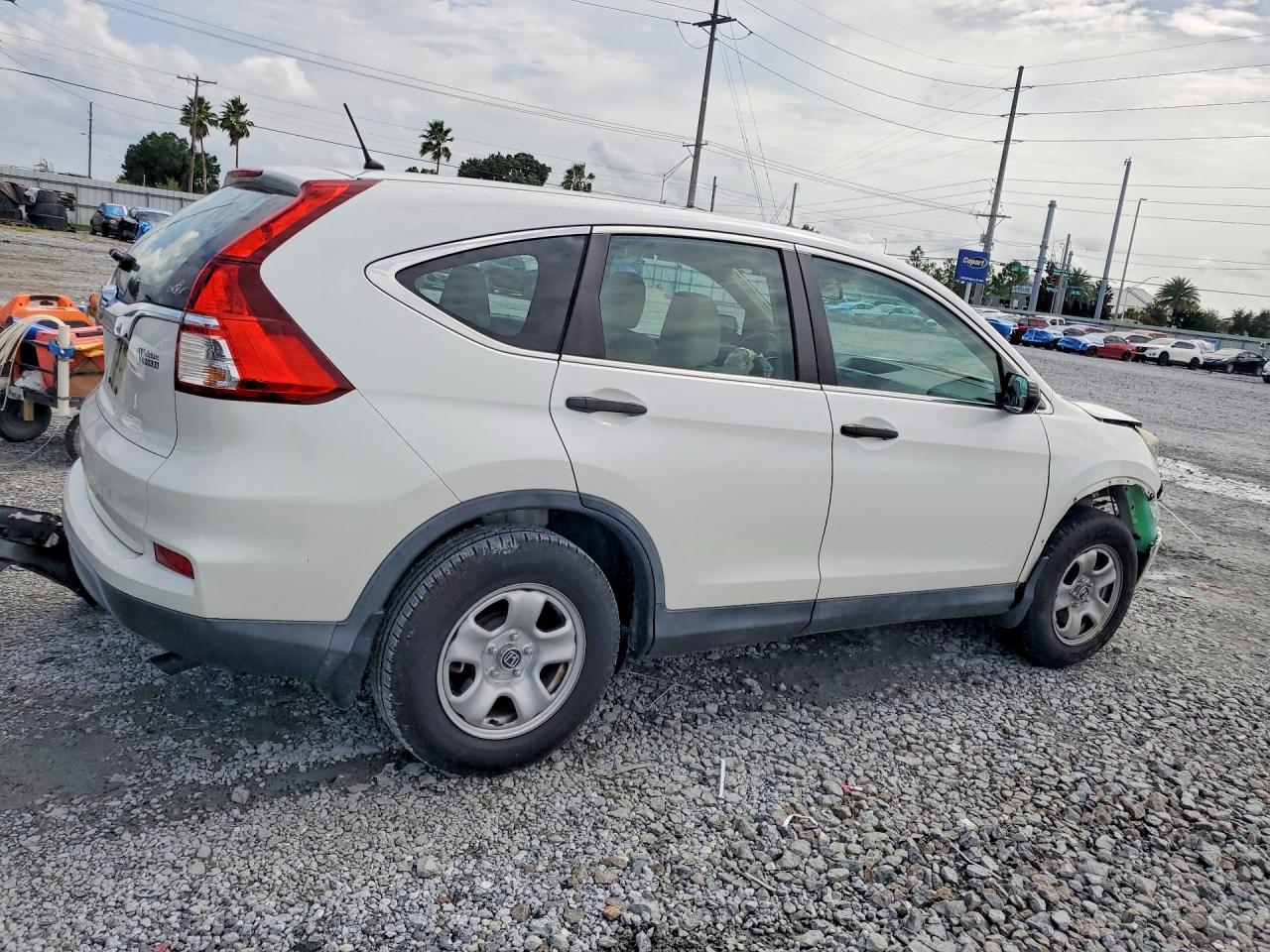 2015 Honda Cr-v Lx White vin: 5J6RM3H31FL003440