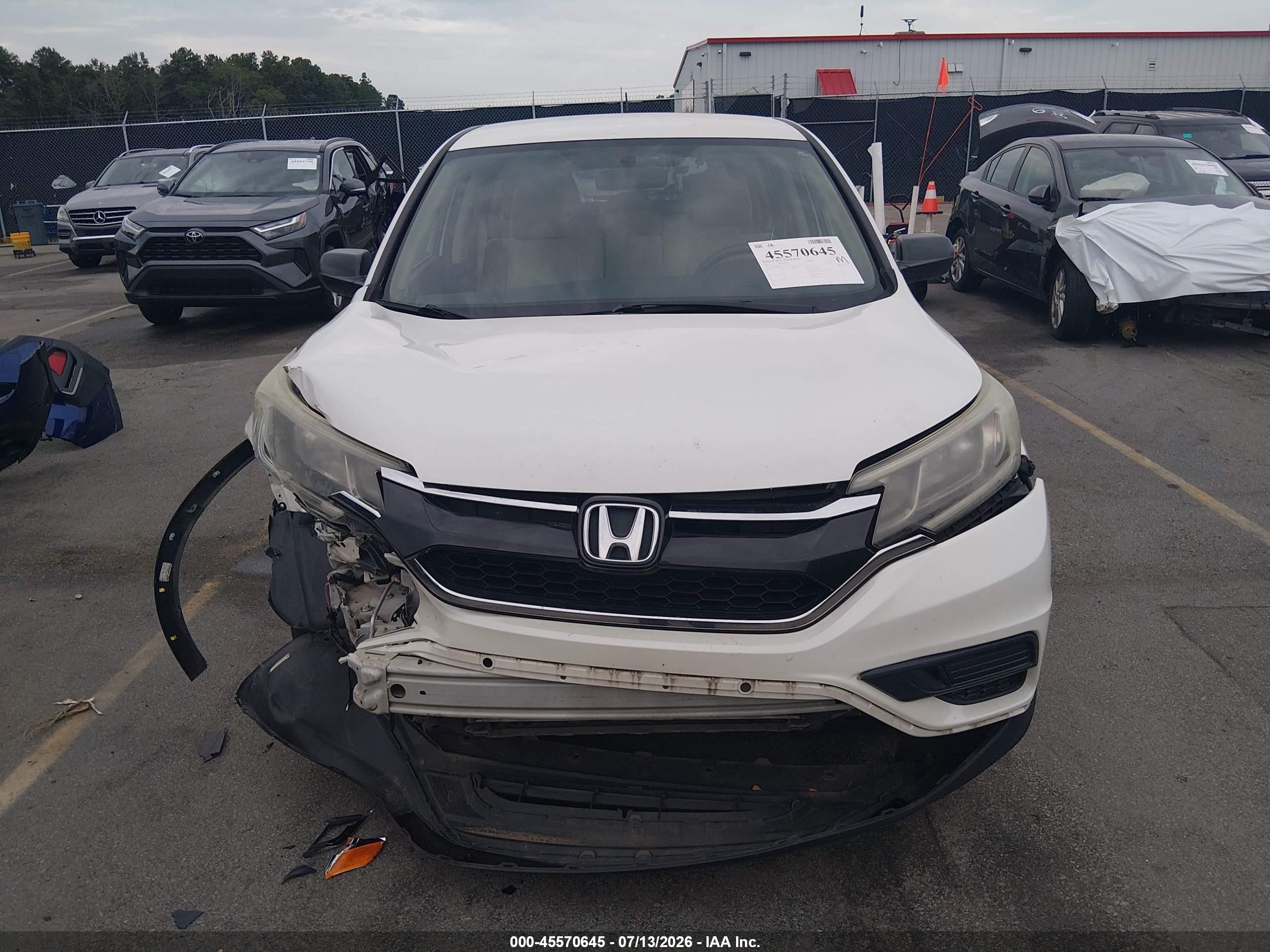 2015 Honda Cr-v Lx White vin: 5J6RM3H31FL005625