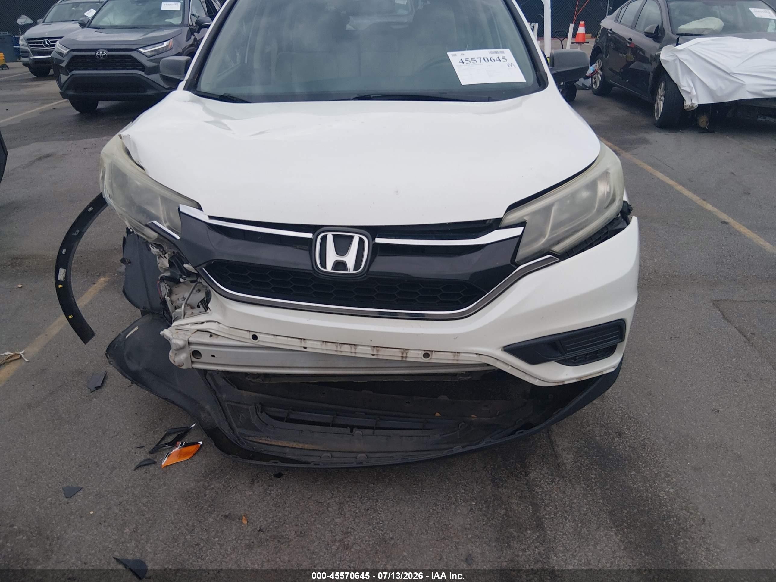 2015 Honda Cr-v Lx White vin: 5J6RM3H31FL005625
