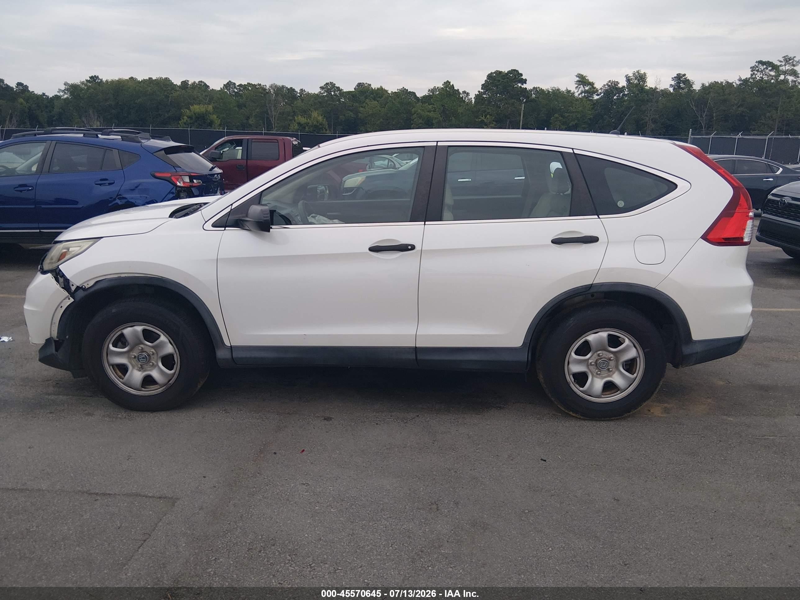 2015 Honda Cr-v Lx White vin: 5J6RM3H31FL005625