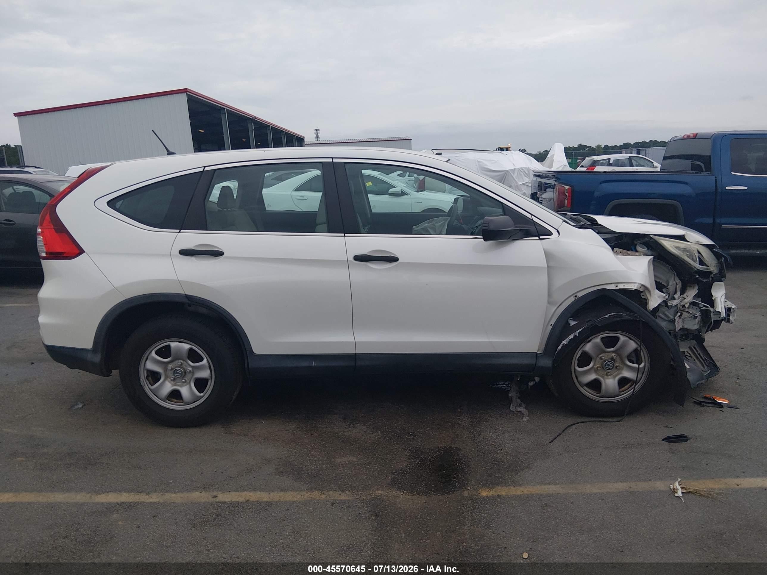 2015 Honda Cr-v Lx White vin: 5J6RM3H31FL005625