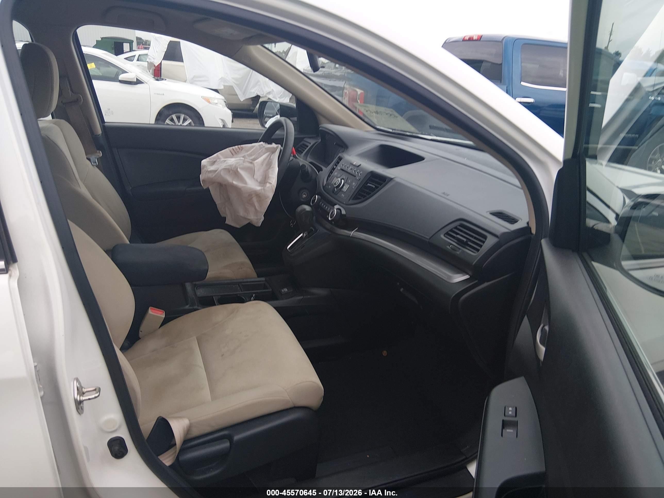 2015 Honda Cr-v Lx White vin: 5J6RM3H31FL005625