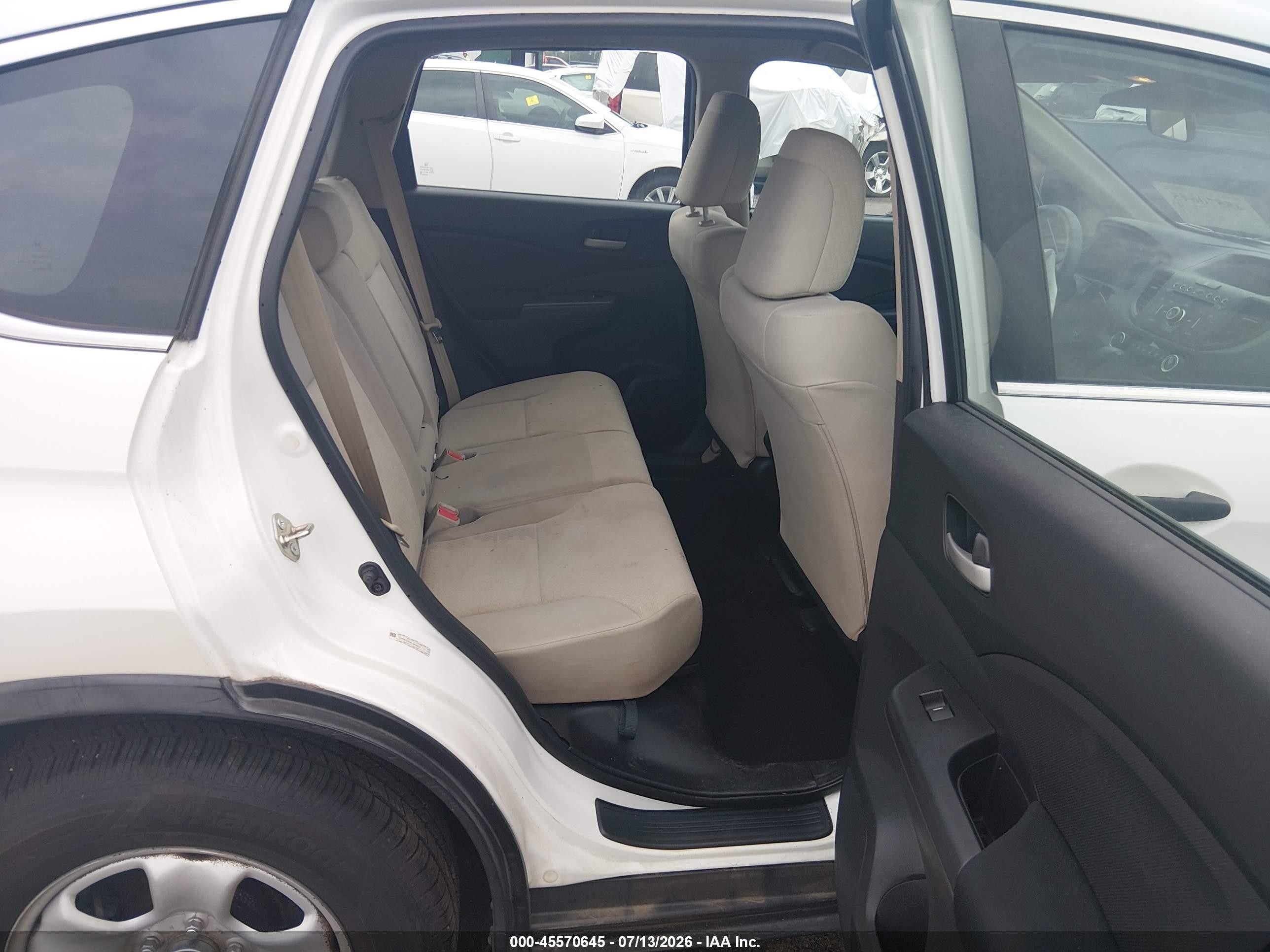 2015 Honda Cr-v Lx White vin: 5J6RM3H31FL005625