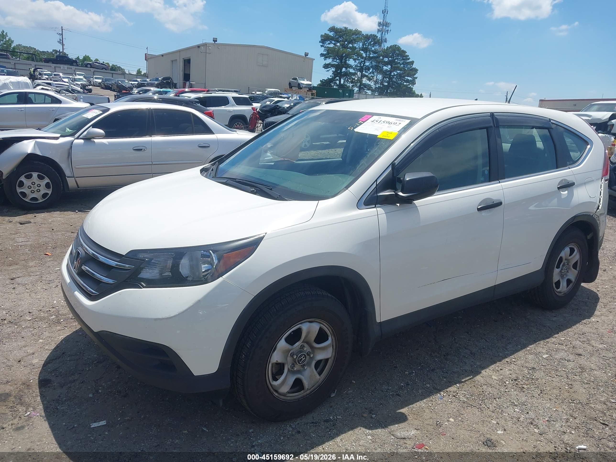 2012 Honda Cr-v Lx White vin: 5J6RM3H32CL029878