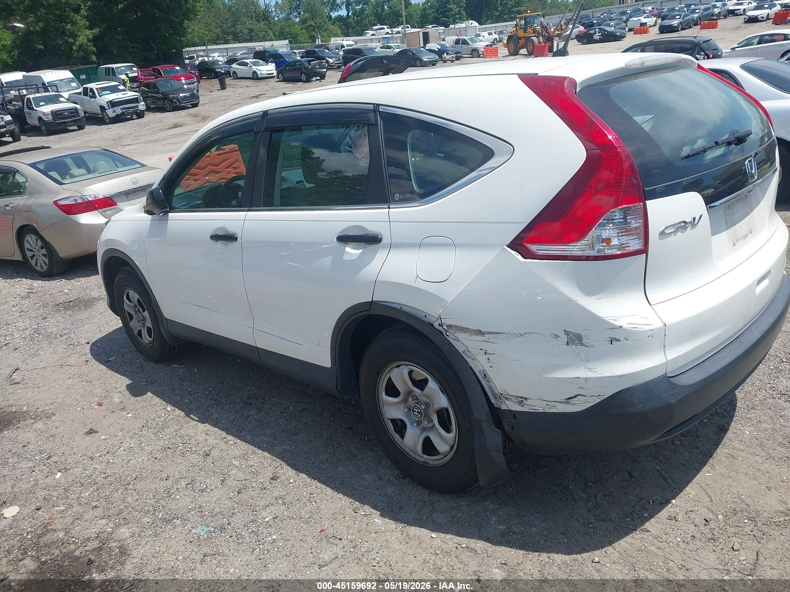 2012 Honda Cr-v Lx White vin: 5J6RM3H32CL029878