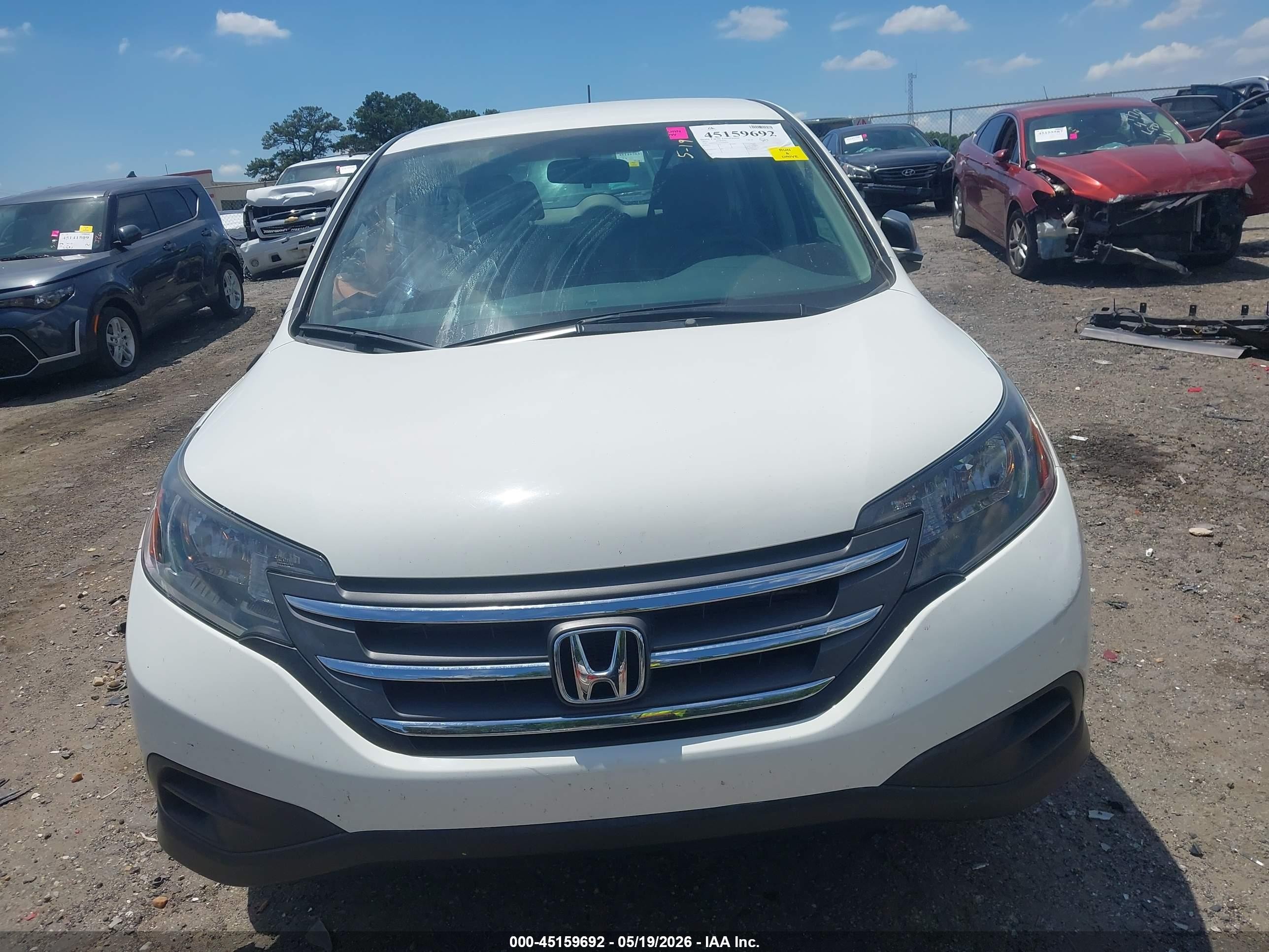 2012 Honda Cr-v Lx White vin: 5J6RM3H32CL029878