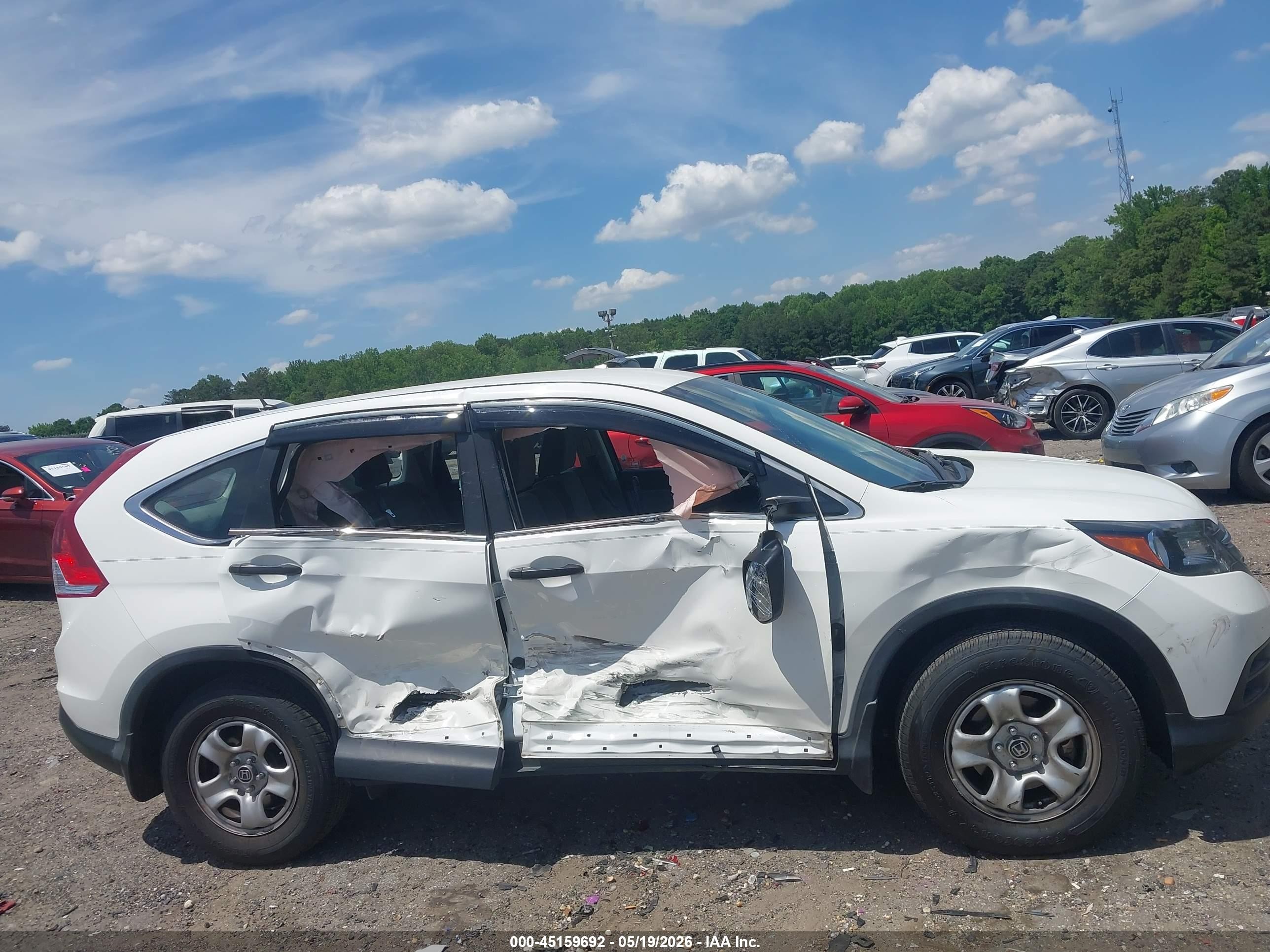 2012 Honda Cr-v Lx White vin: 5J6RM3H32CL029878