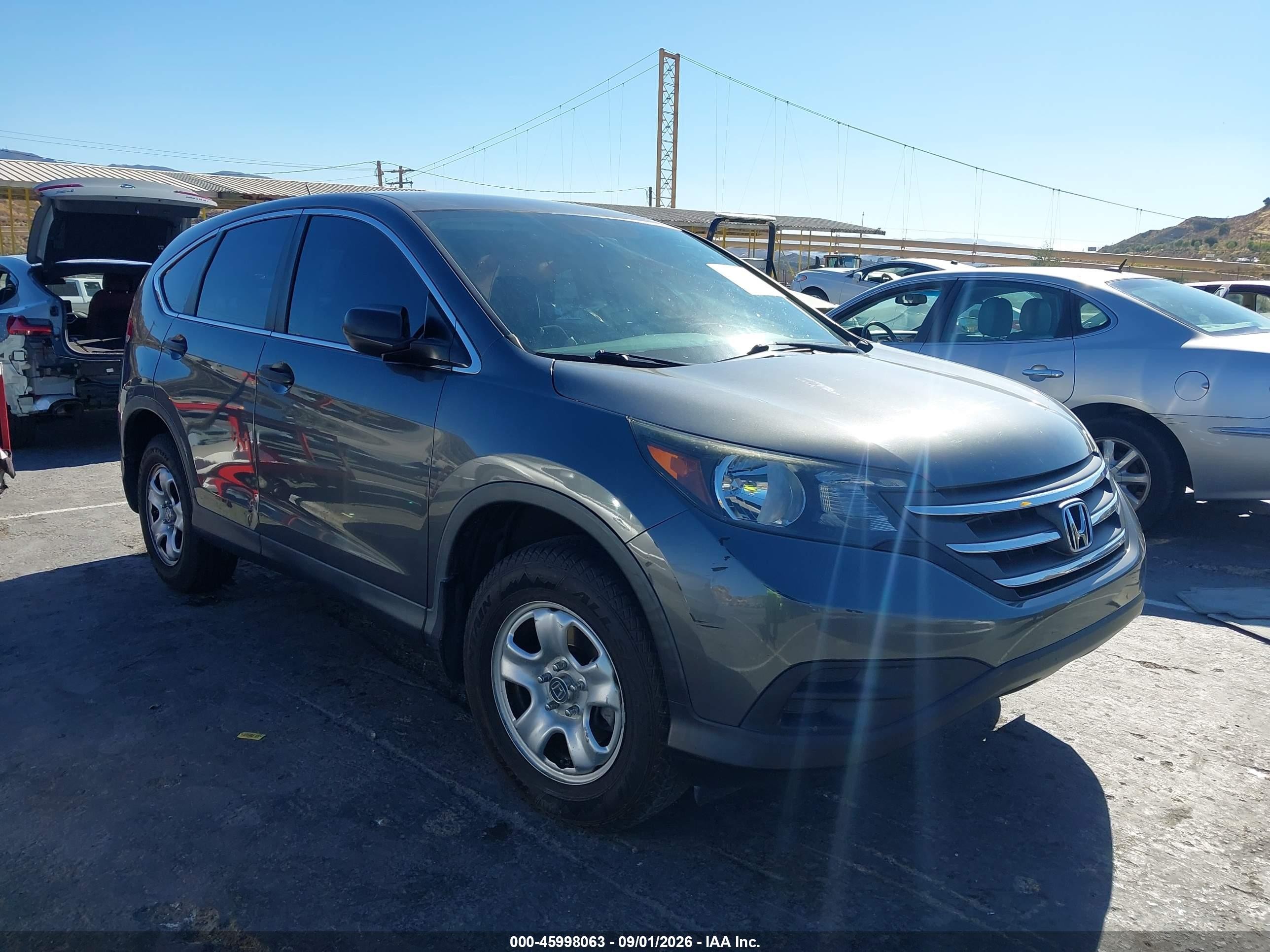 2013 Honda Cr-v Lx Gray vin: 5J6RM3H32DL038839