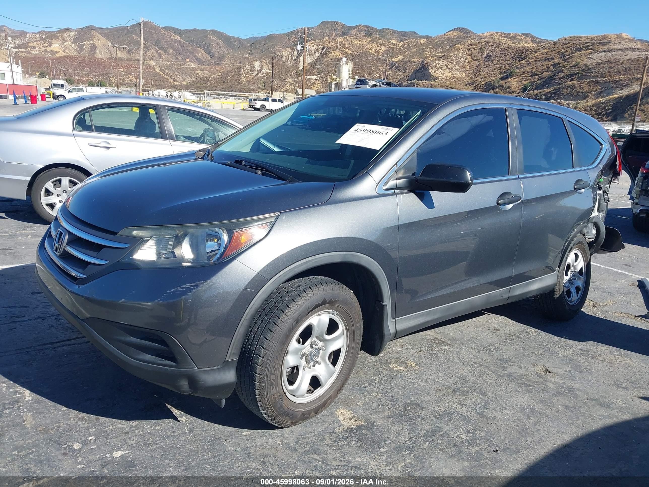 2013 Honda Cr-v Lx Gray vin: 5J6RM3H32DL038839