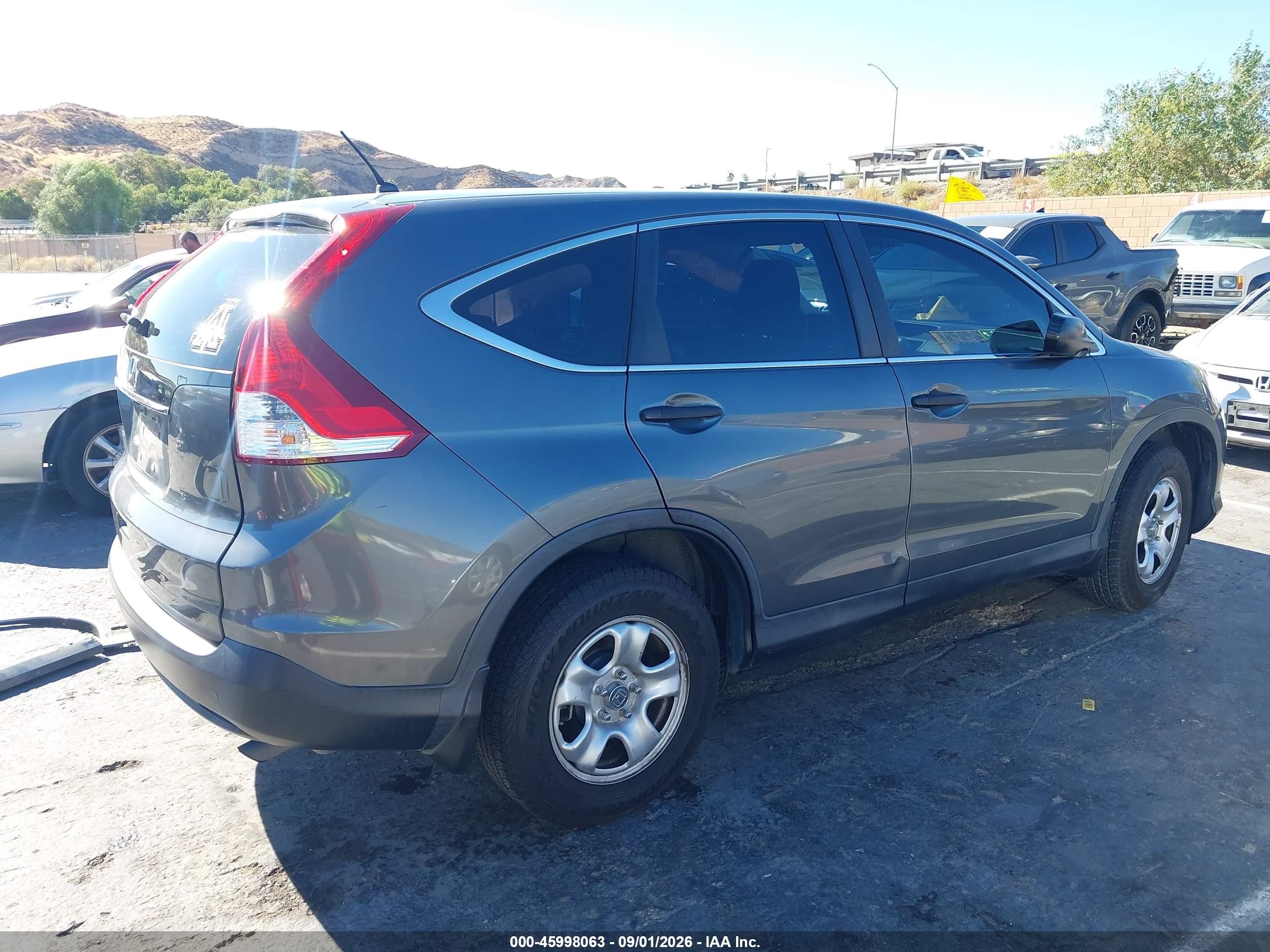 2013 Honda Cr-v Lx Gray vin: 5J6RM3H32DL038839