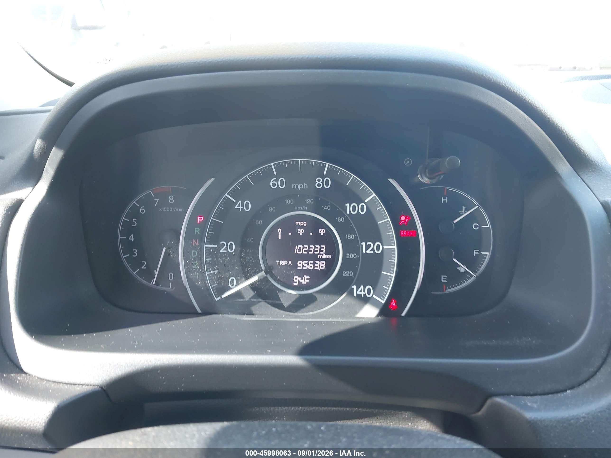 2013 Honda Cr-v Lx Gray vin: 5J6RM3H32DL038839
