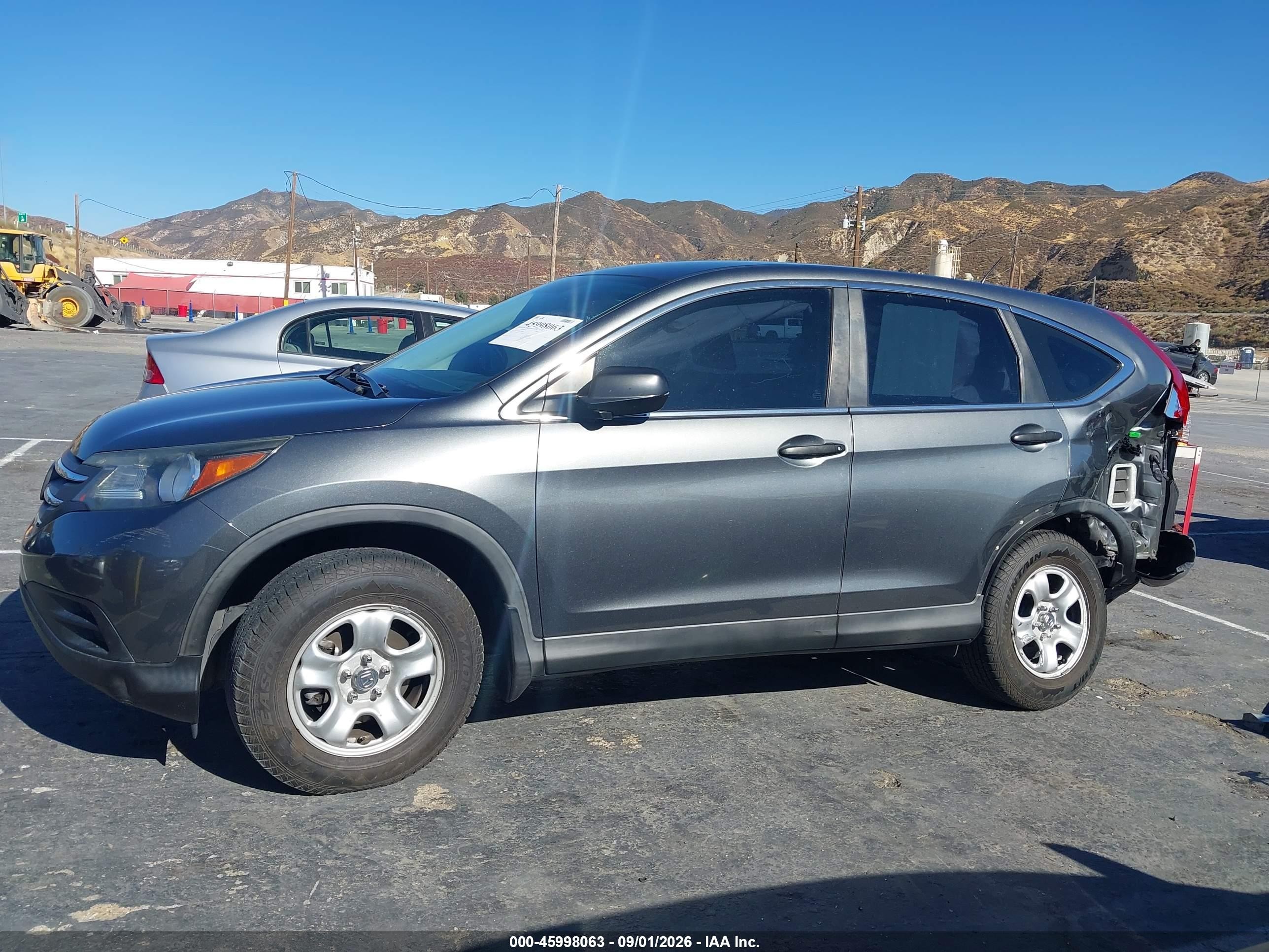2013 Honda Cr-v Lx Gray vin: 5J6RM3H32DL038839