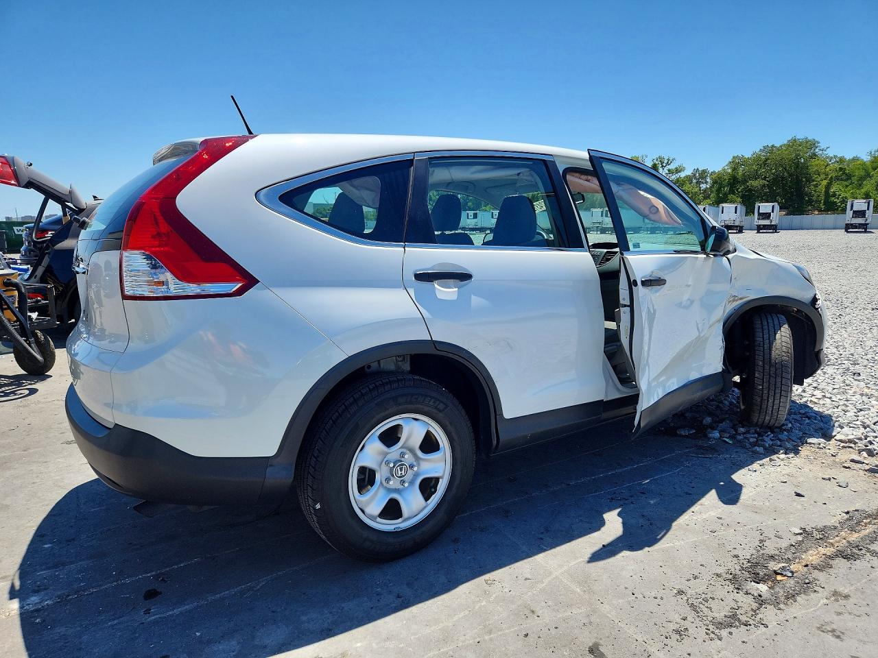 2014 Honda Cr-v Lx White vin: 5J6RM3H32EL022206