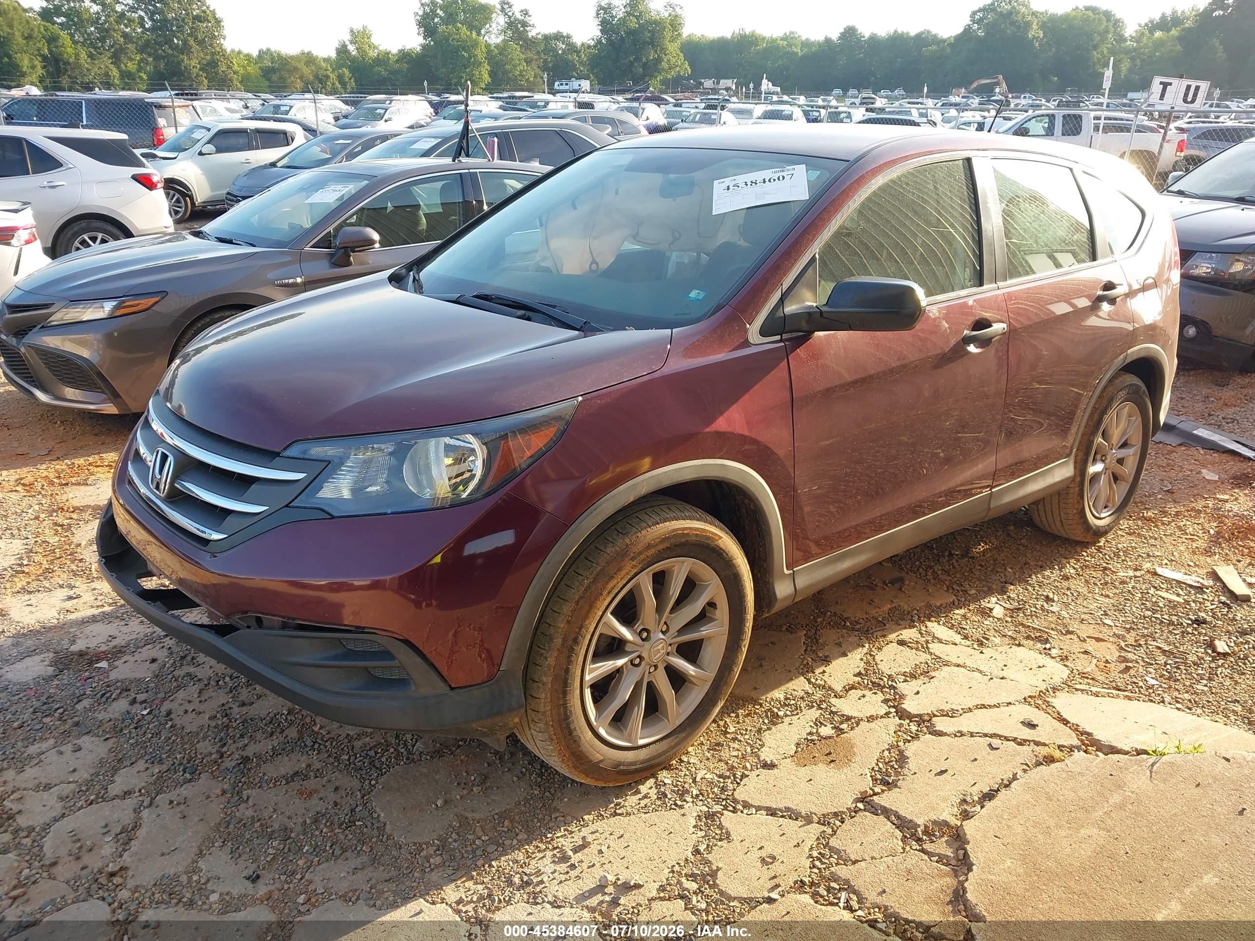 2014 Honda Cr-v Lx Burgundy vin: 5J6RM3H32EL029947