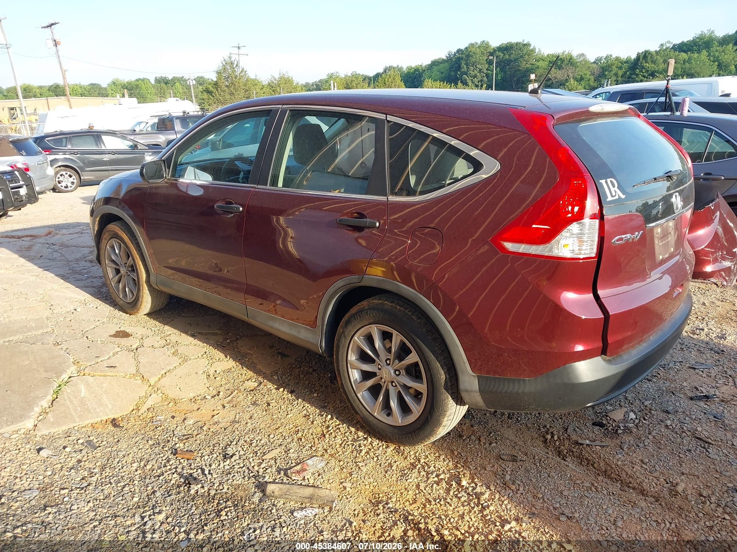 2014 Honda Cr-v Lx Burgundy vin: 5J6RM3H32EL029947