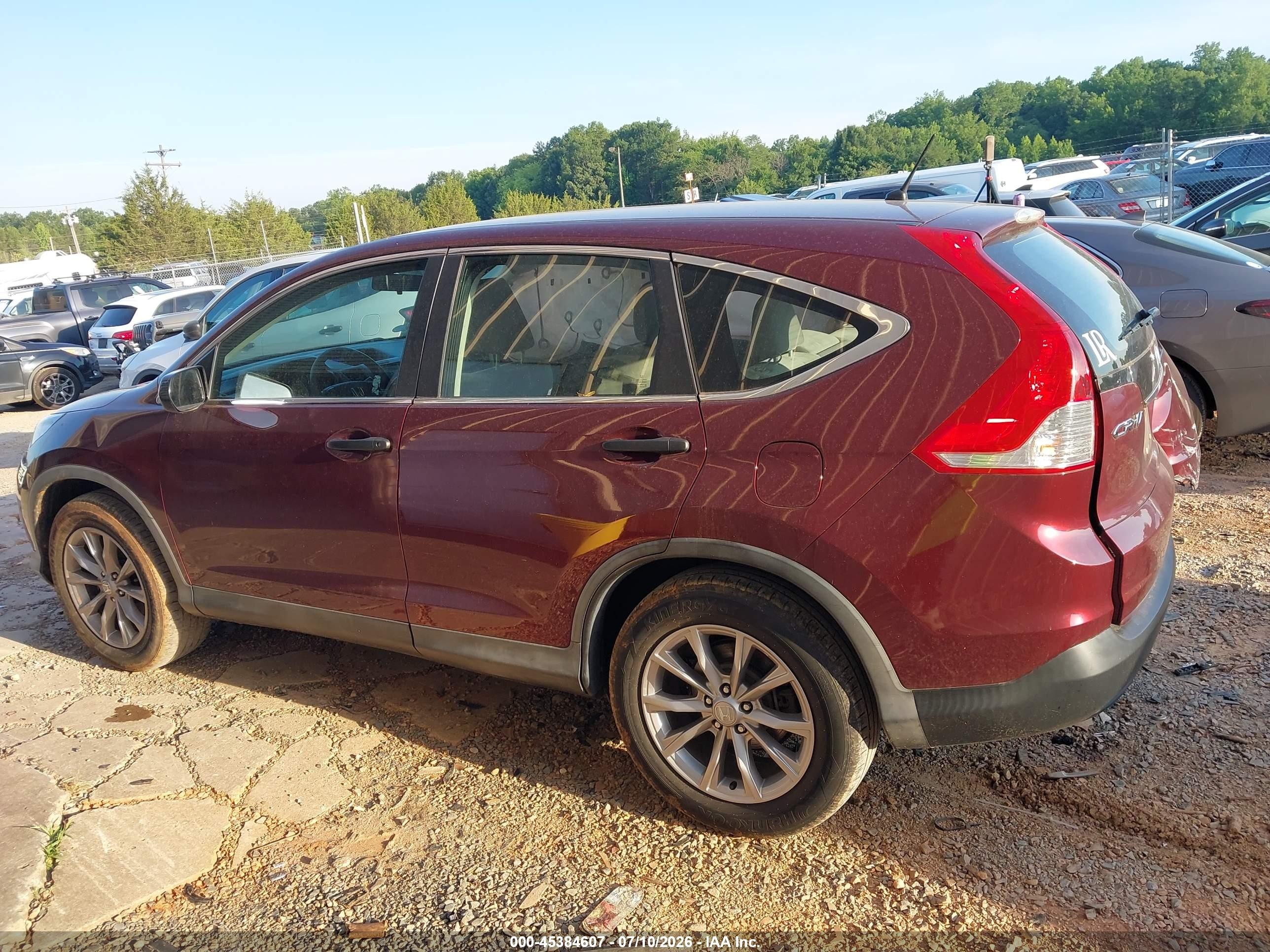 2014 Honda Cr-v Lx Burgundy vin: 5J6RM3H32EL029947