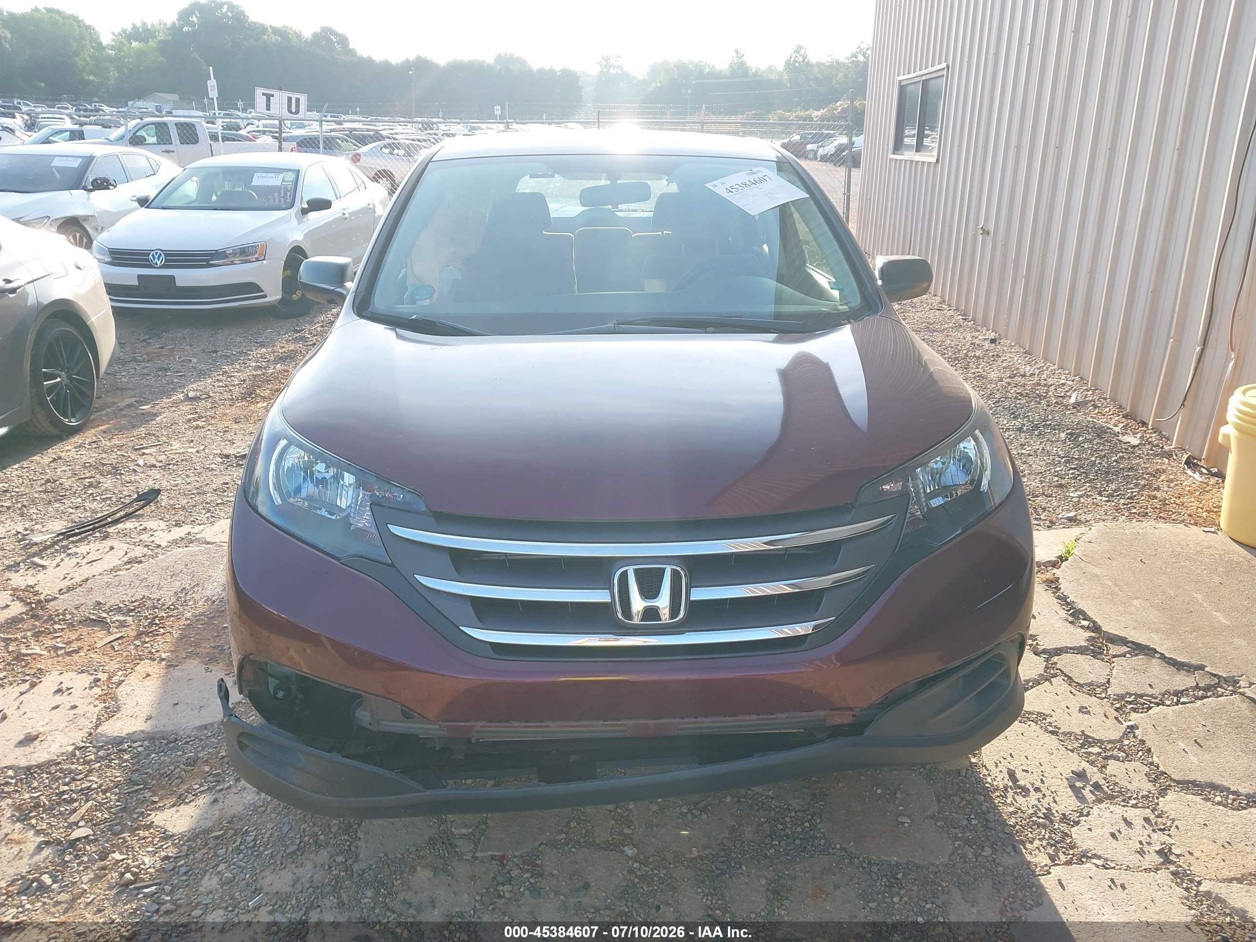2014 Honda Cr-v Lx Burgundy vin: 5J6RM3H32EL029947