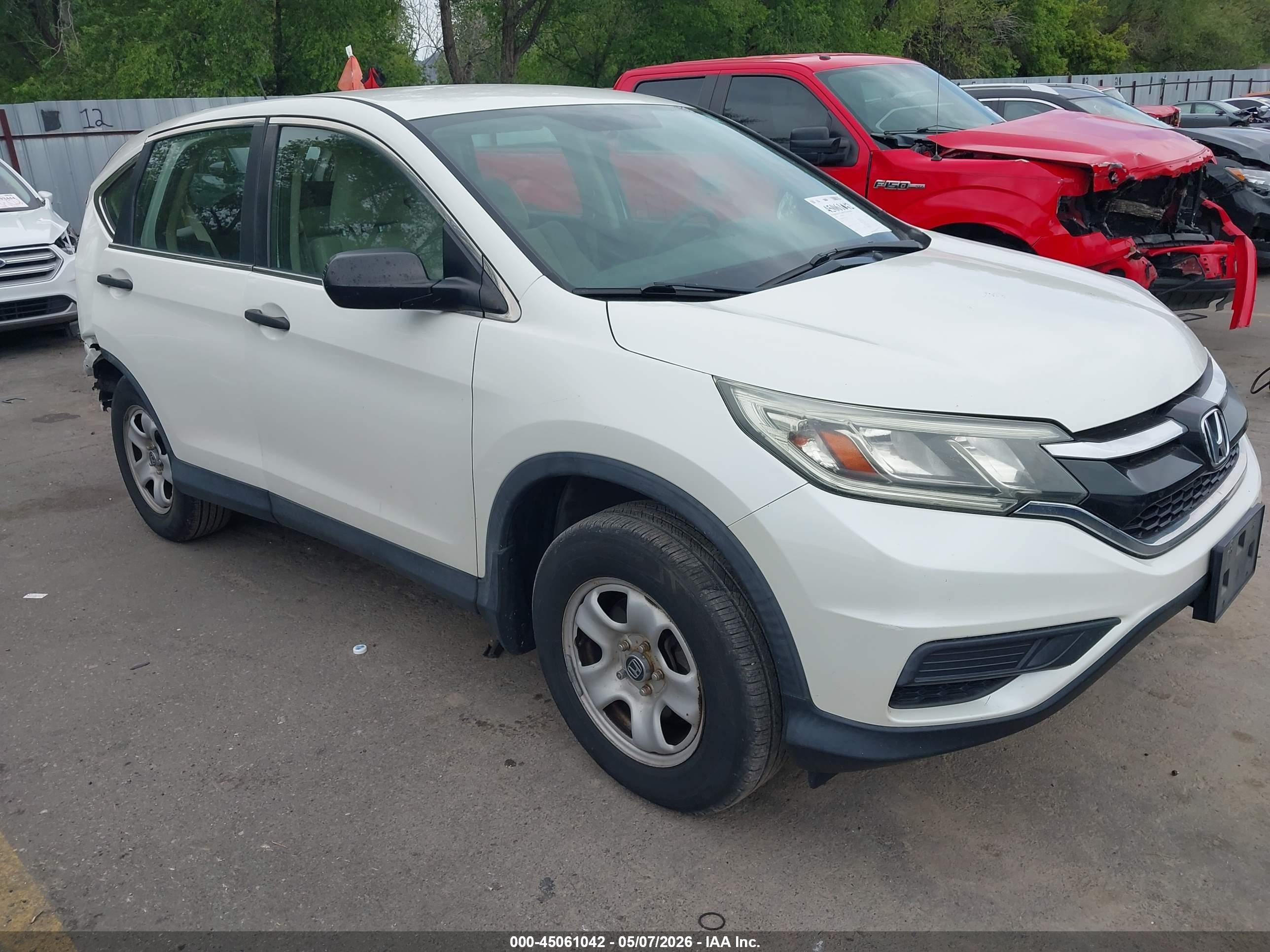 2015 Honda Cr-v Lx White vin: 5J6RM3H32FL011319