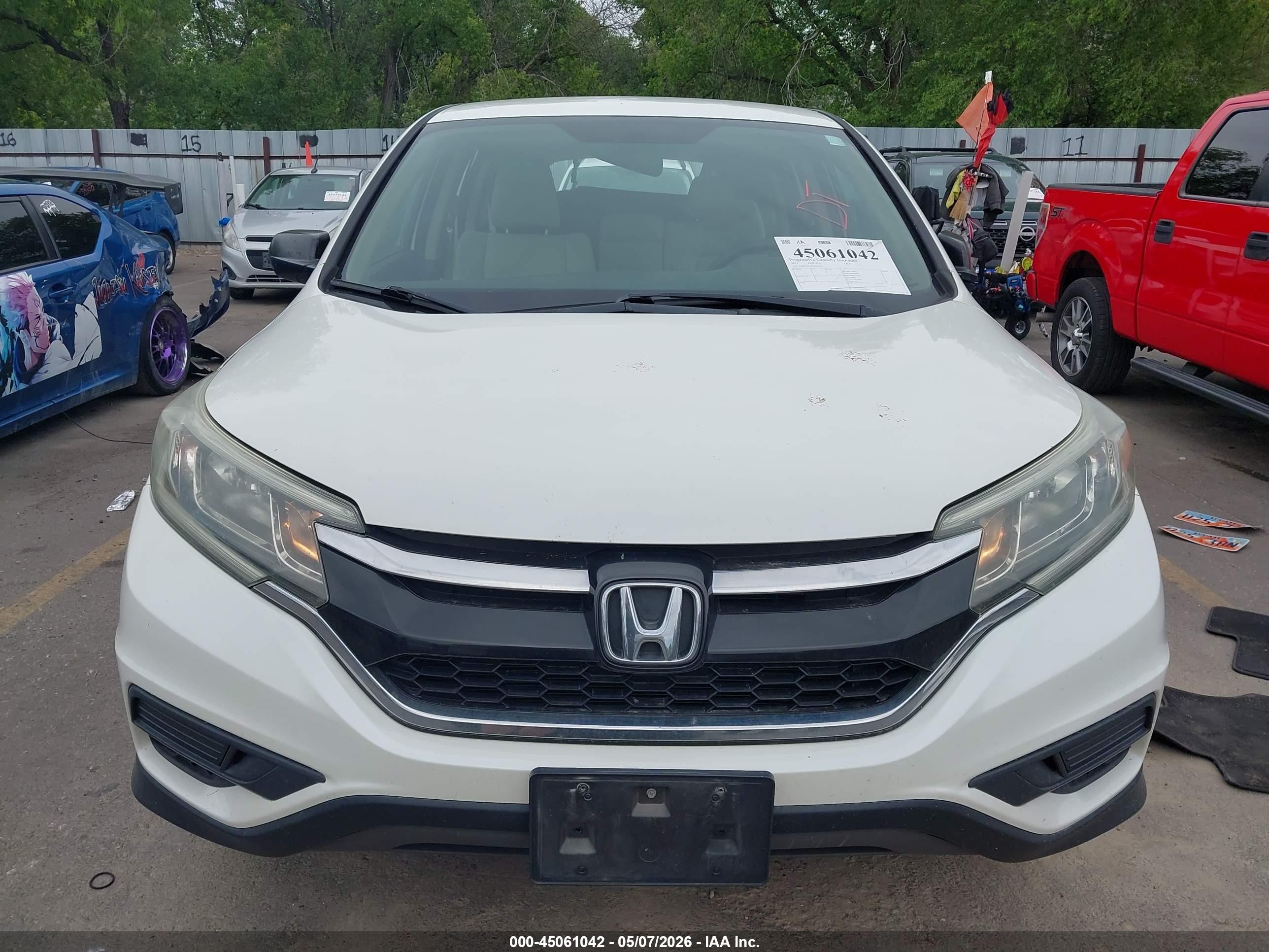 2015 Honda Cr-v Lx White vin: 5J6RM3H32FL011319