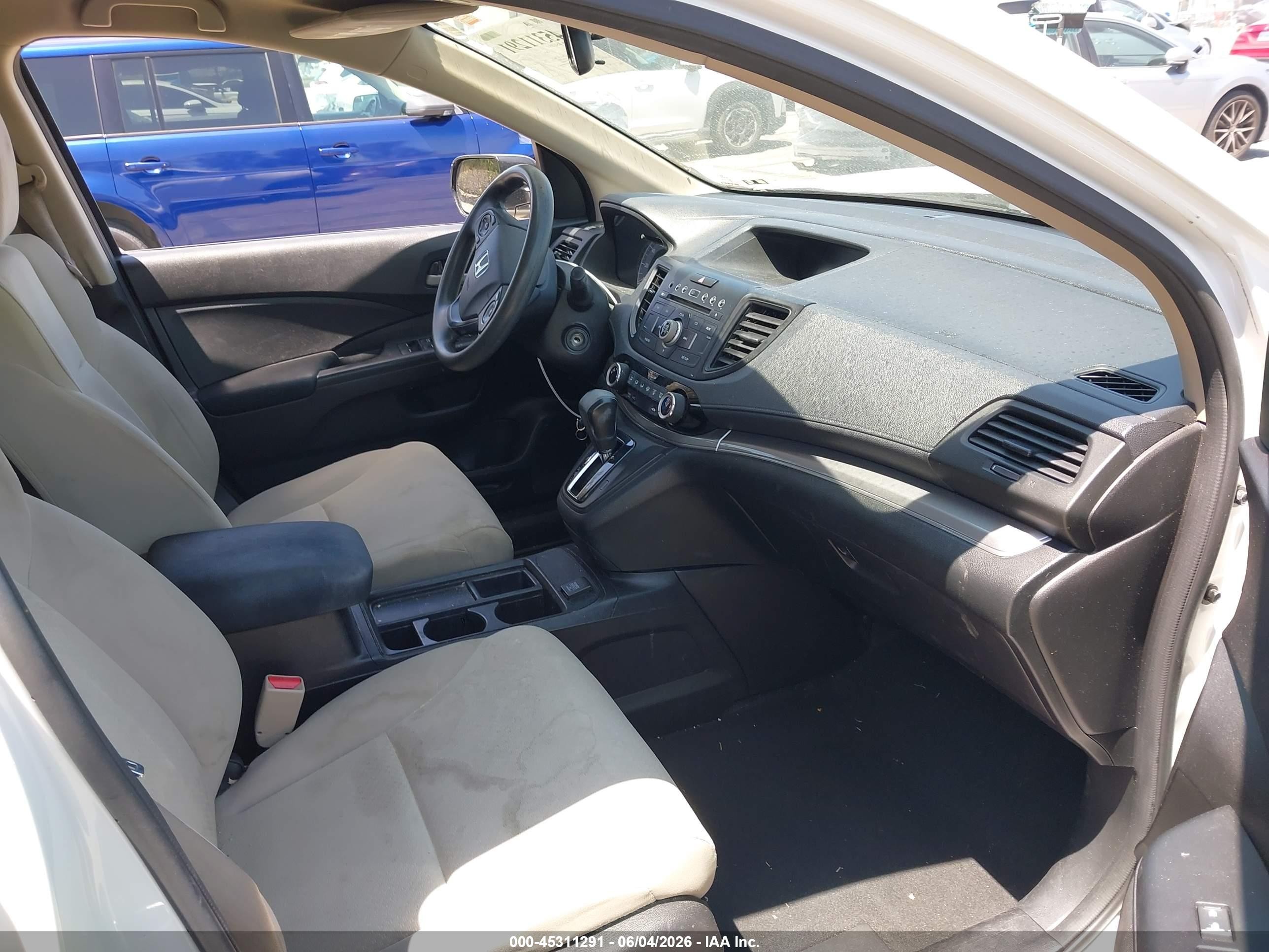 2015 Honda Cr-v Lx White vin: 5J6RM3H32FL012177