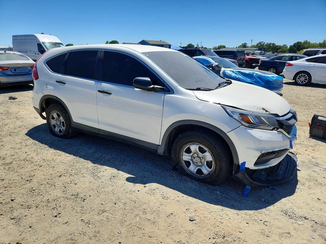 2015 Honda Cr-v Lx White vin: 5J6RM3H32FL012308