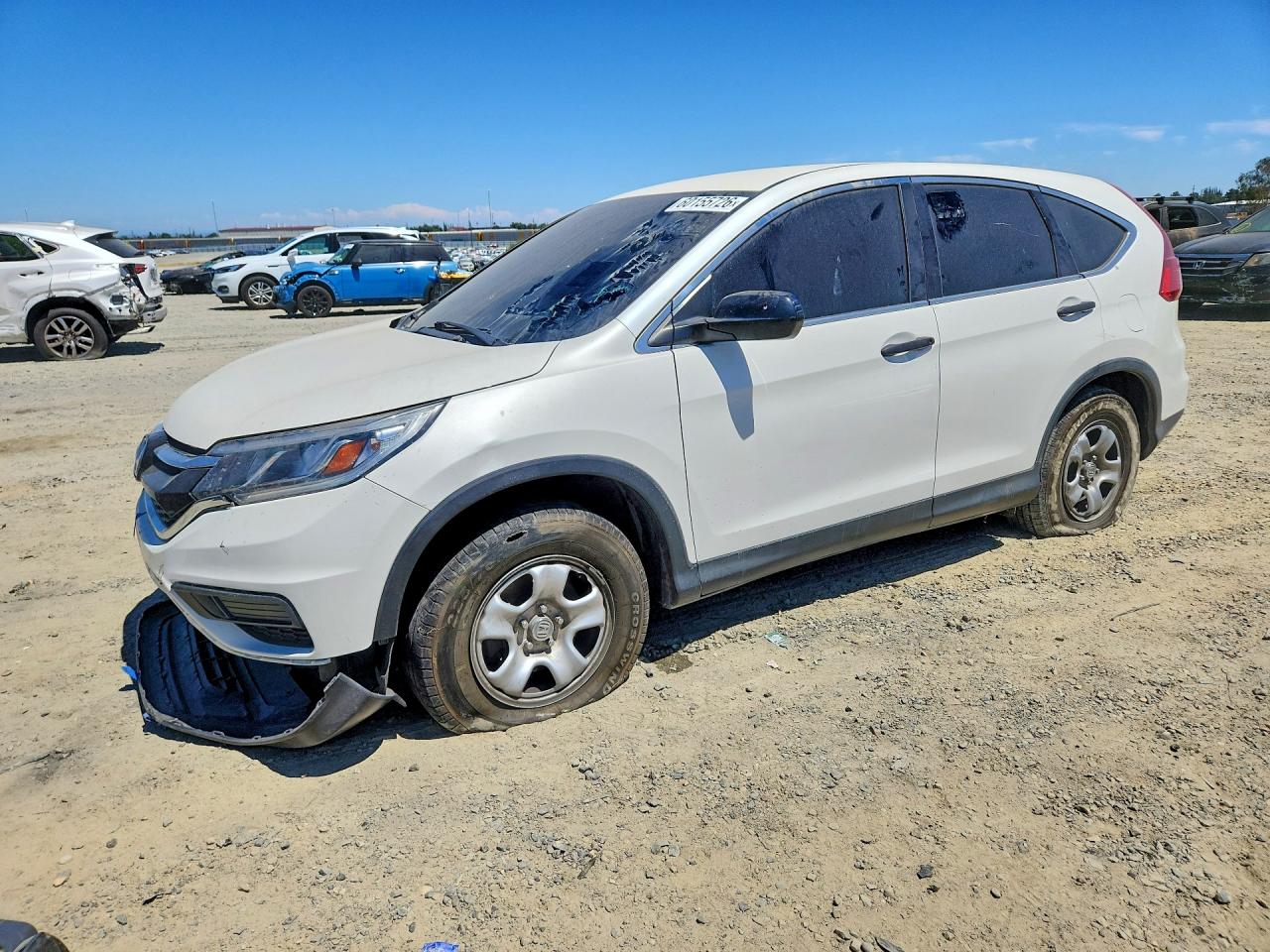 2015 Honda Cr-v Lx White vin: 5J6RM3H32FL012308