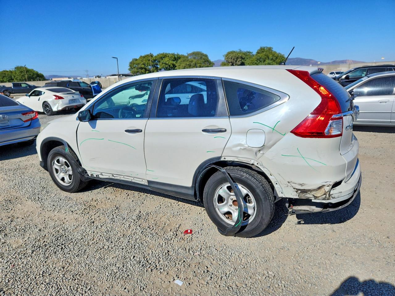 2015 Honda Cr-v Lx White vin: 5J6RM3H32FL025446