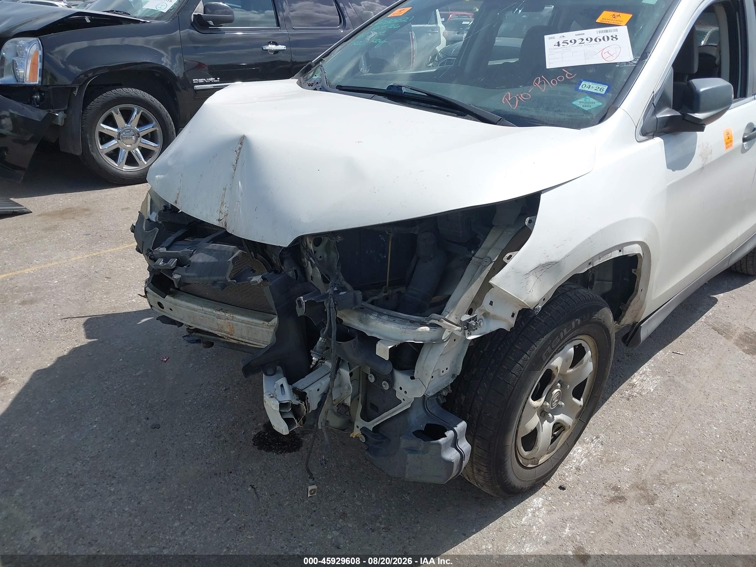 2013 Honda Cr-v Lx White vin: 5J6RM3H33DL030295