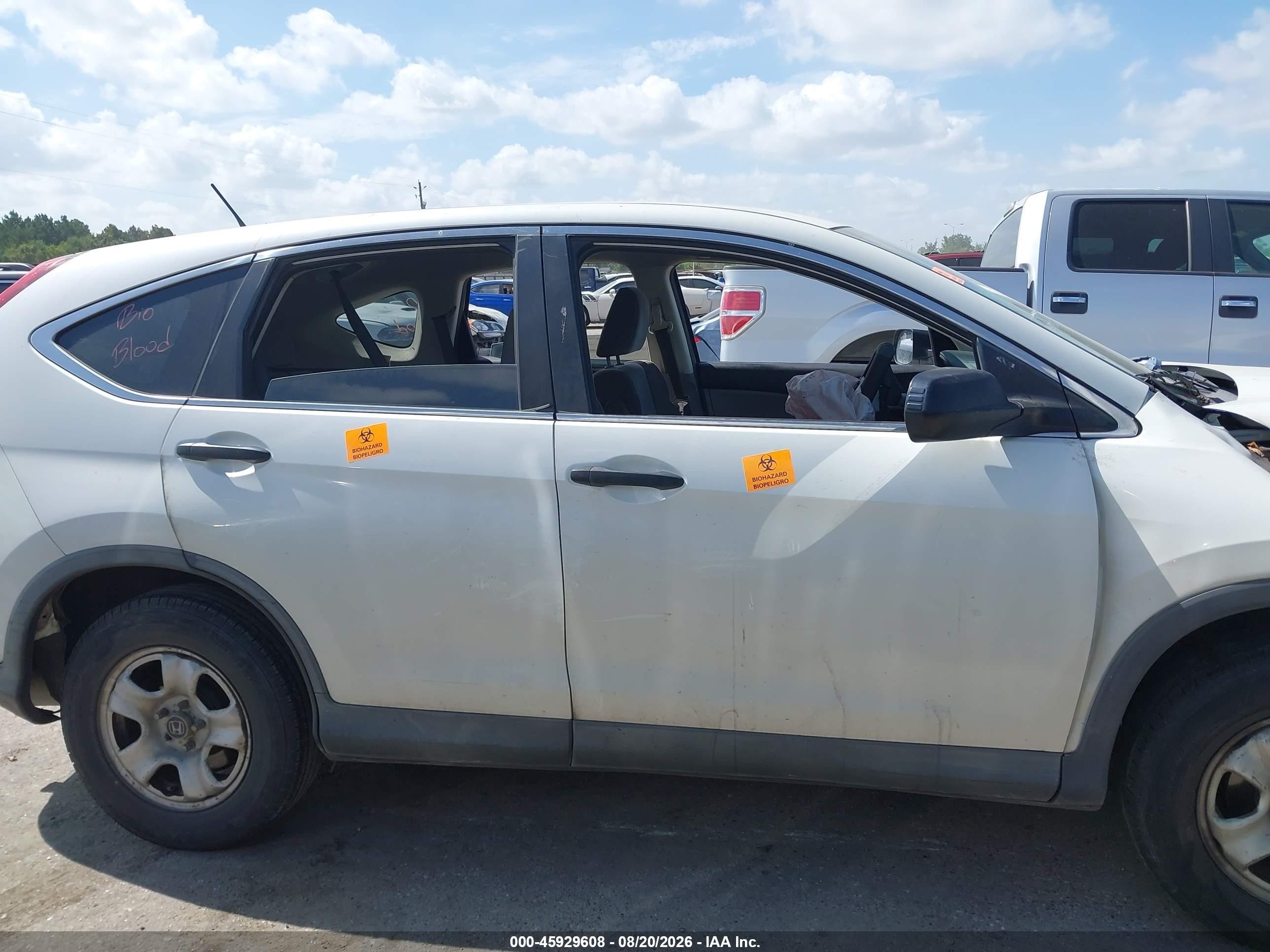 2013 Honda Cr-v Lx White vin: 5J6RM3H33DL030295