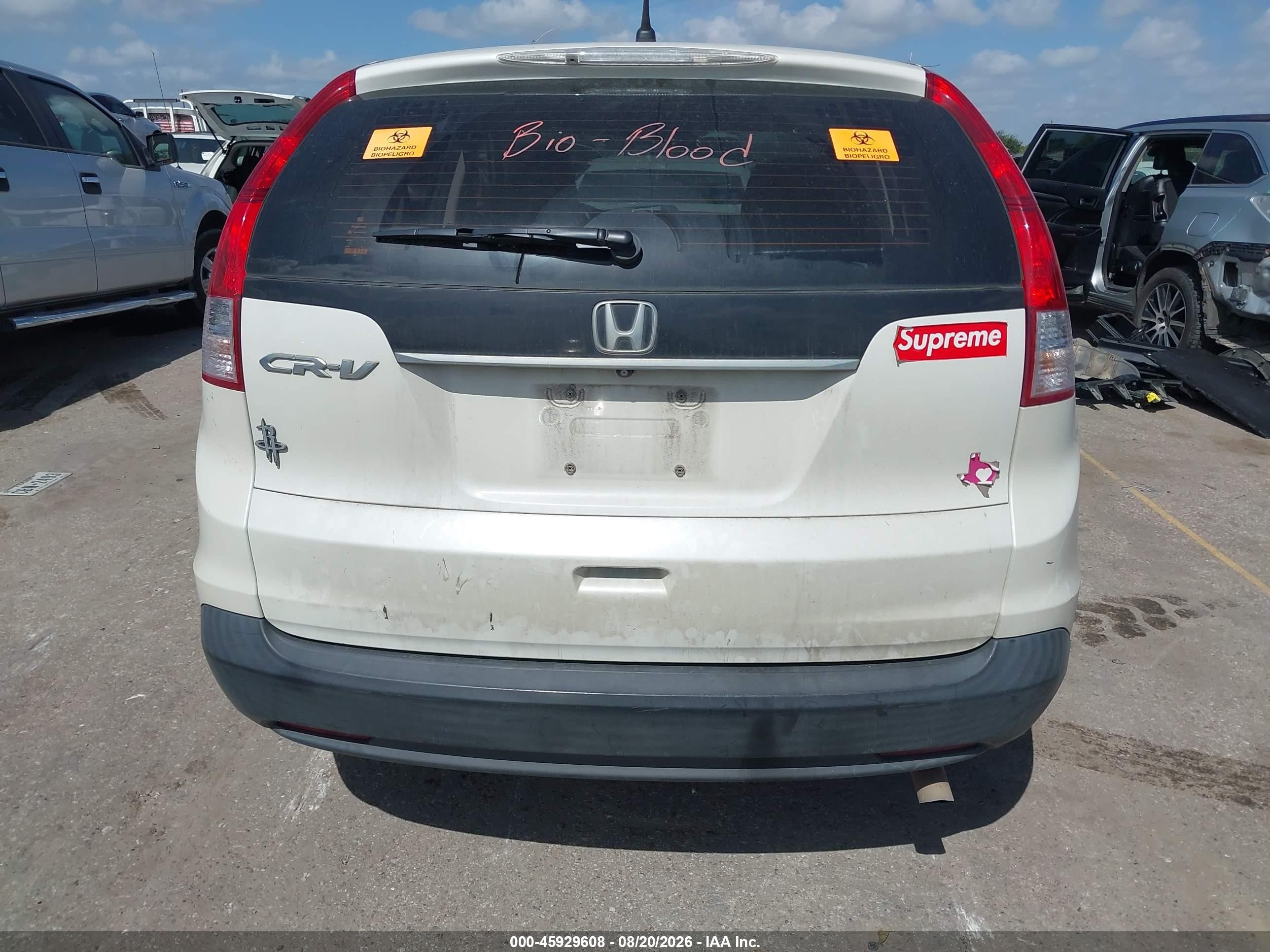 2013 Honda Cr-v Lx White vin: 5J6RM3H33DL030295