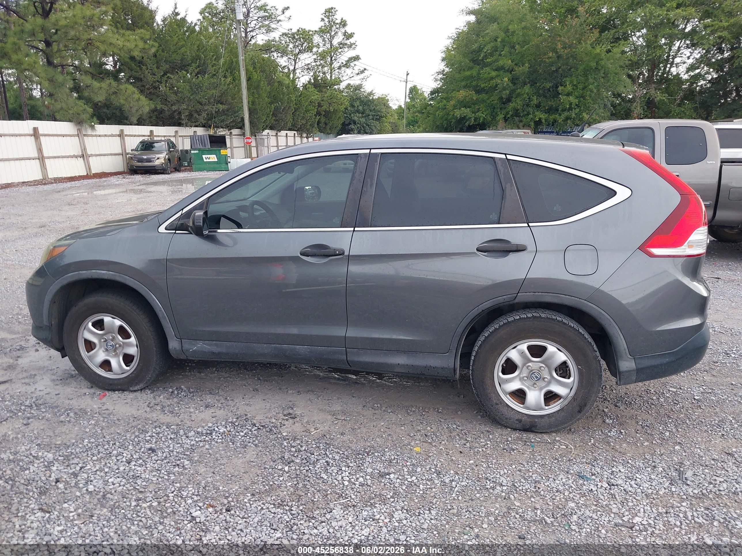 2013 Honda Cr-v Lx Gray vin: 5J6RM3H33DL031270
