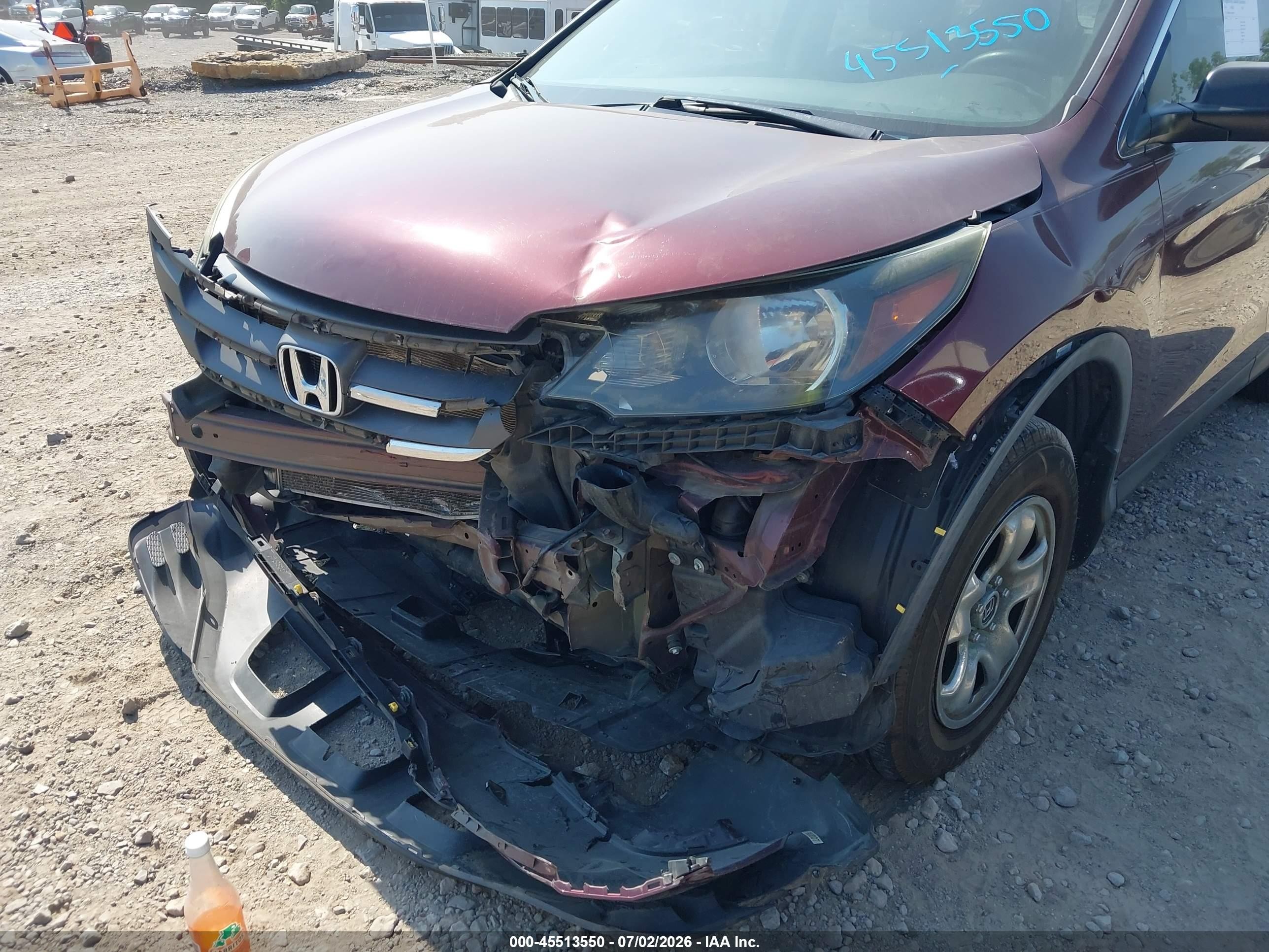 2014 Honda Cr-v Lx Maroon vin: 5J6RM3H33EL007620