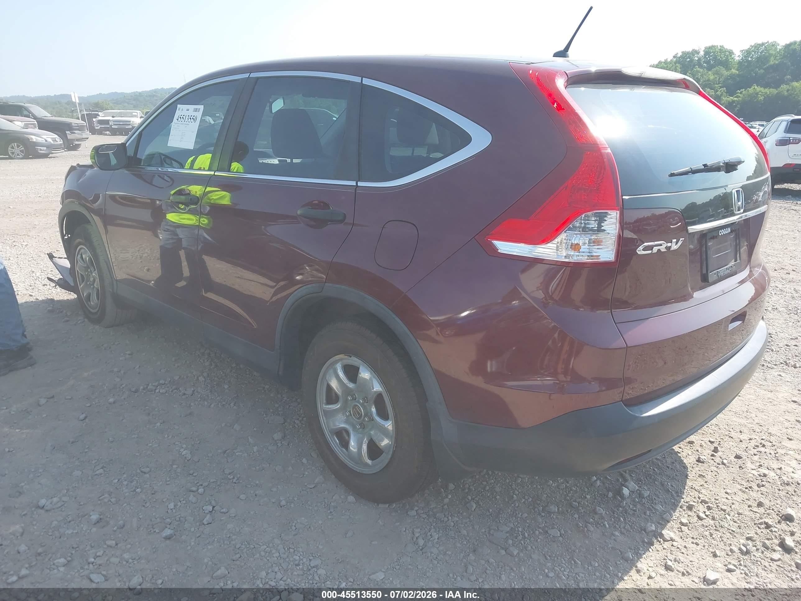 2014 Honda Cr-v Lx Maroon vin: 5J6RM3H33EL007620