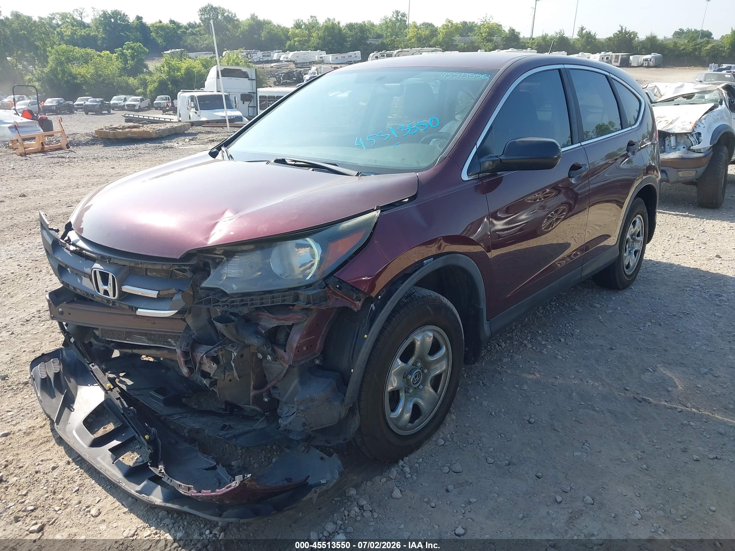 2014 Honda Cr-v Lx Maroon vin: 5J6RM3H33EL007620