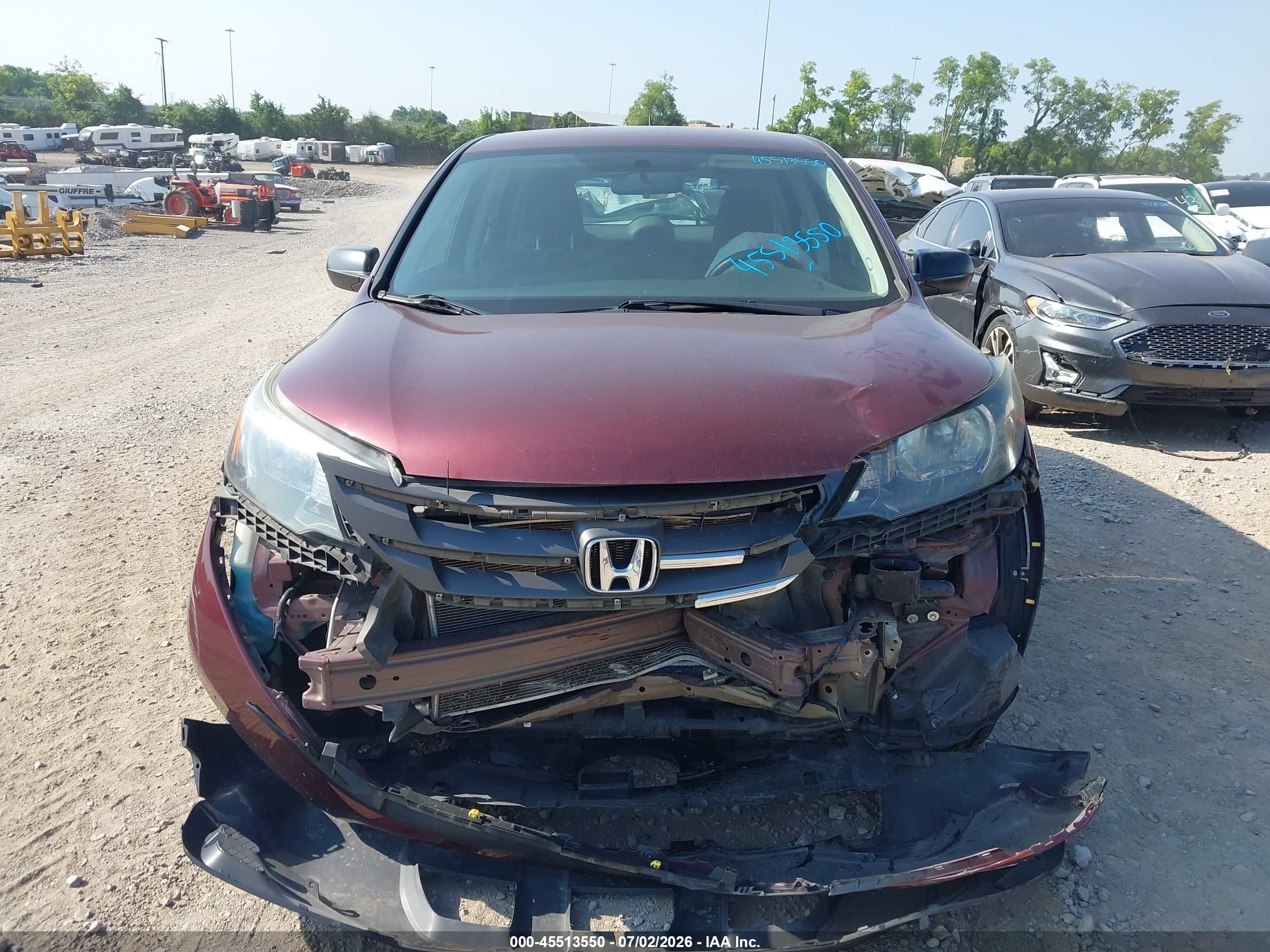 2014 Honda Cr-v Lx Maroon vin: 5J6RM3H33EL007620