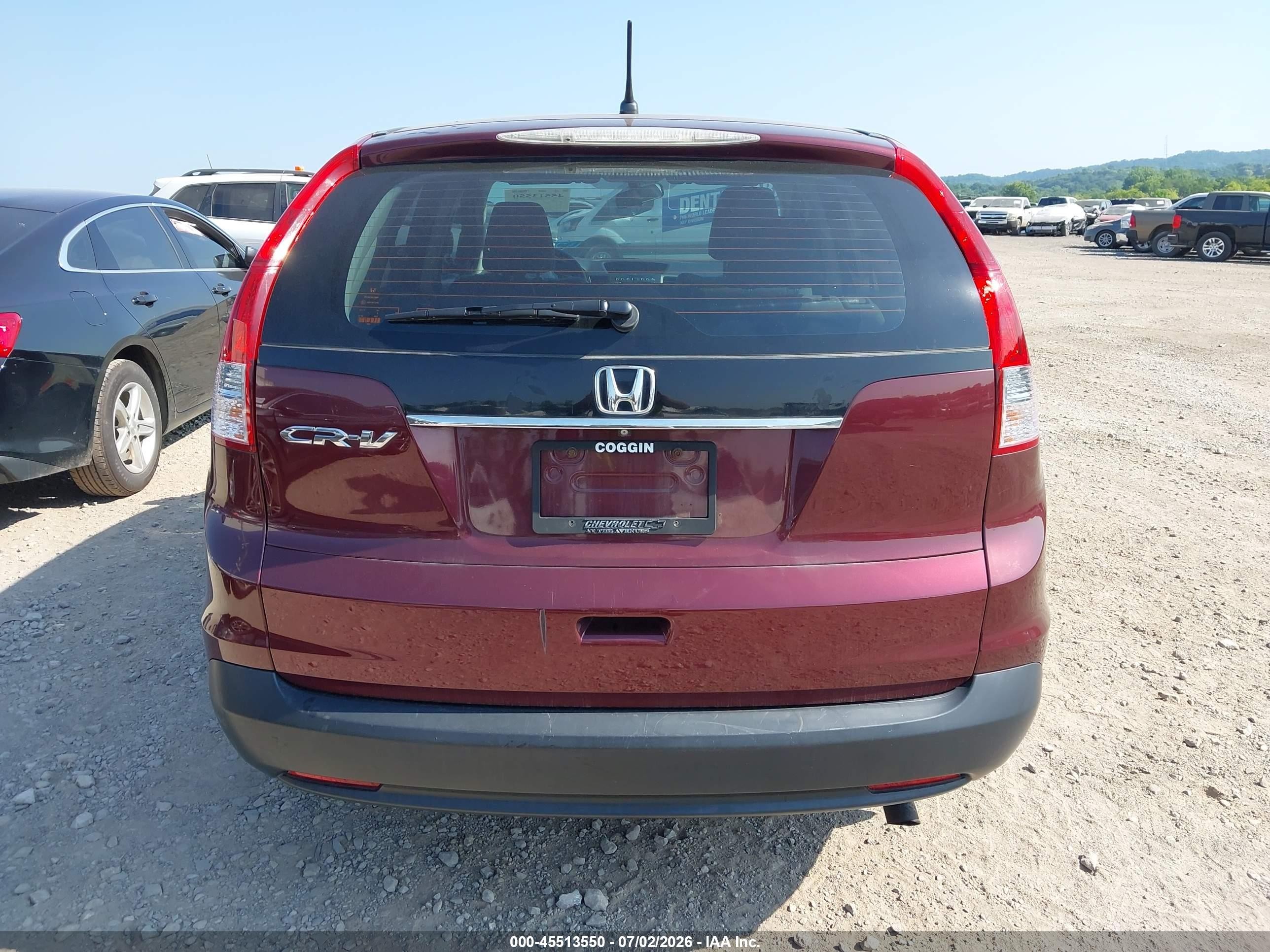 2014 Honda Cr-v Lx Maroon vin: 5J6RM3H33EL007620