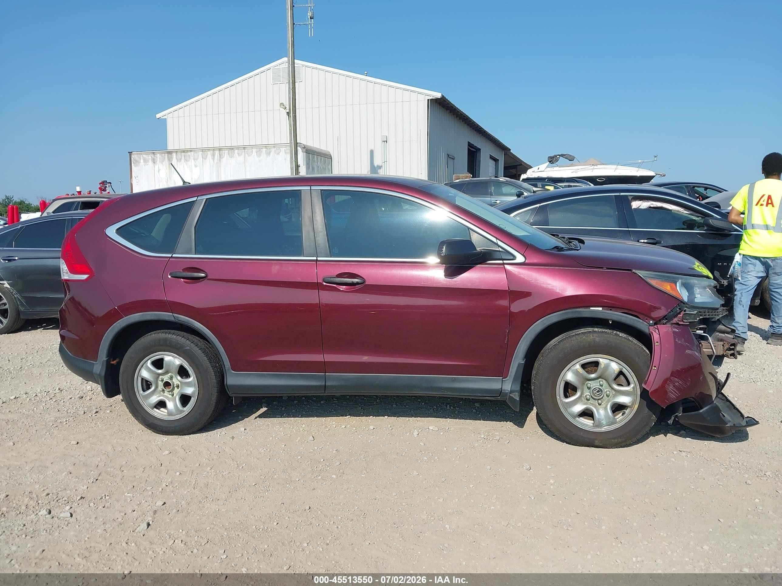 2014 Honda Cr-v Lx Maroon vin: 5J6RM3H33EL007620