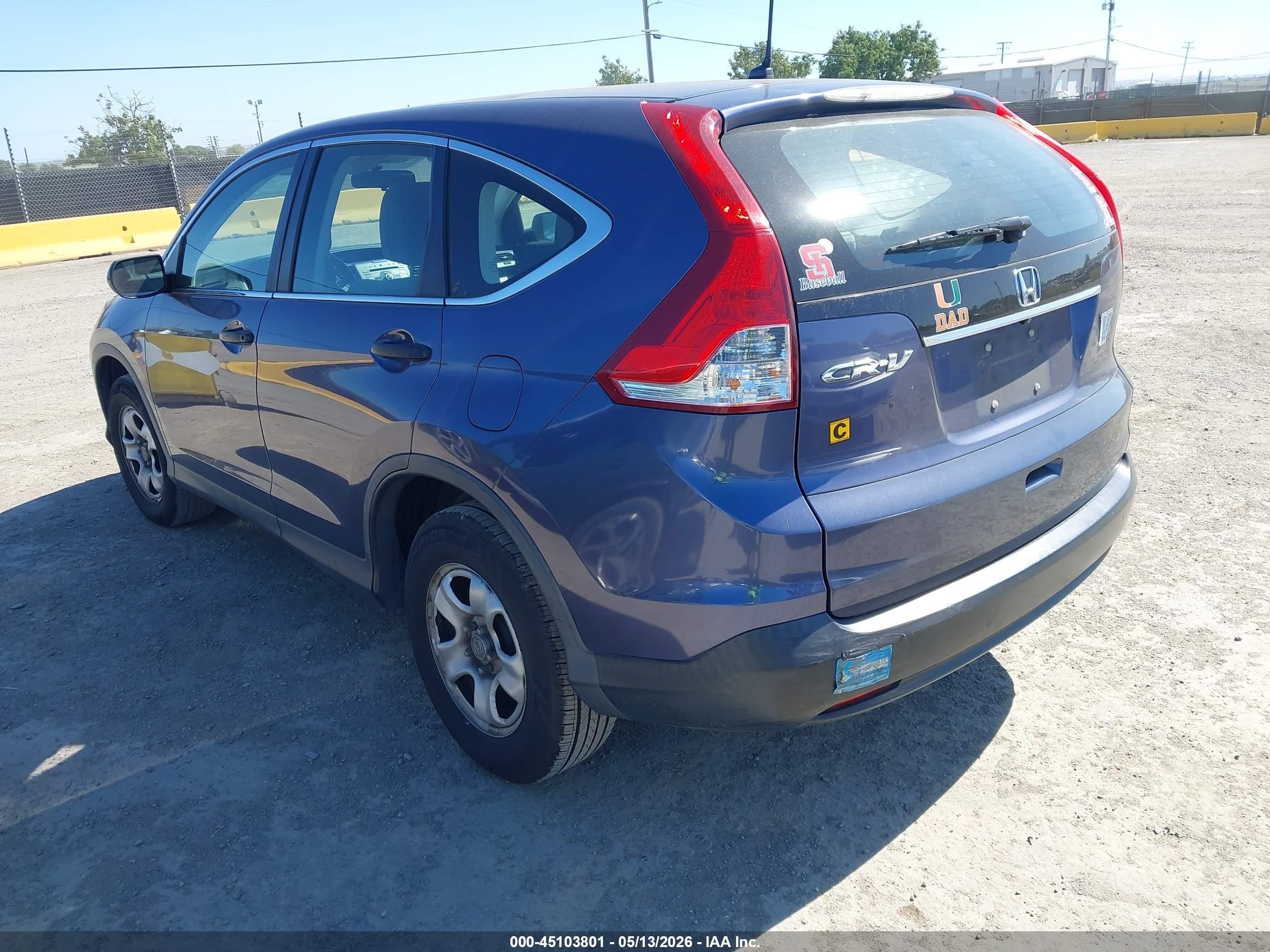 2014 Honda Cr-v Lx Blue vin: 5J6RM3H33EL015202