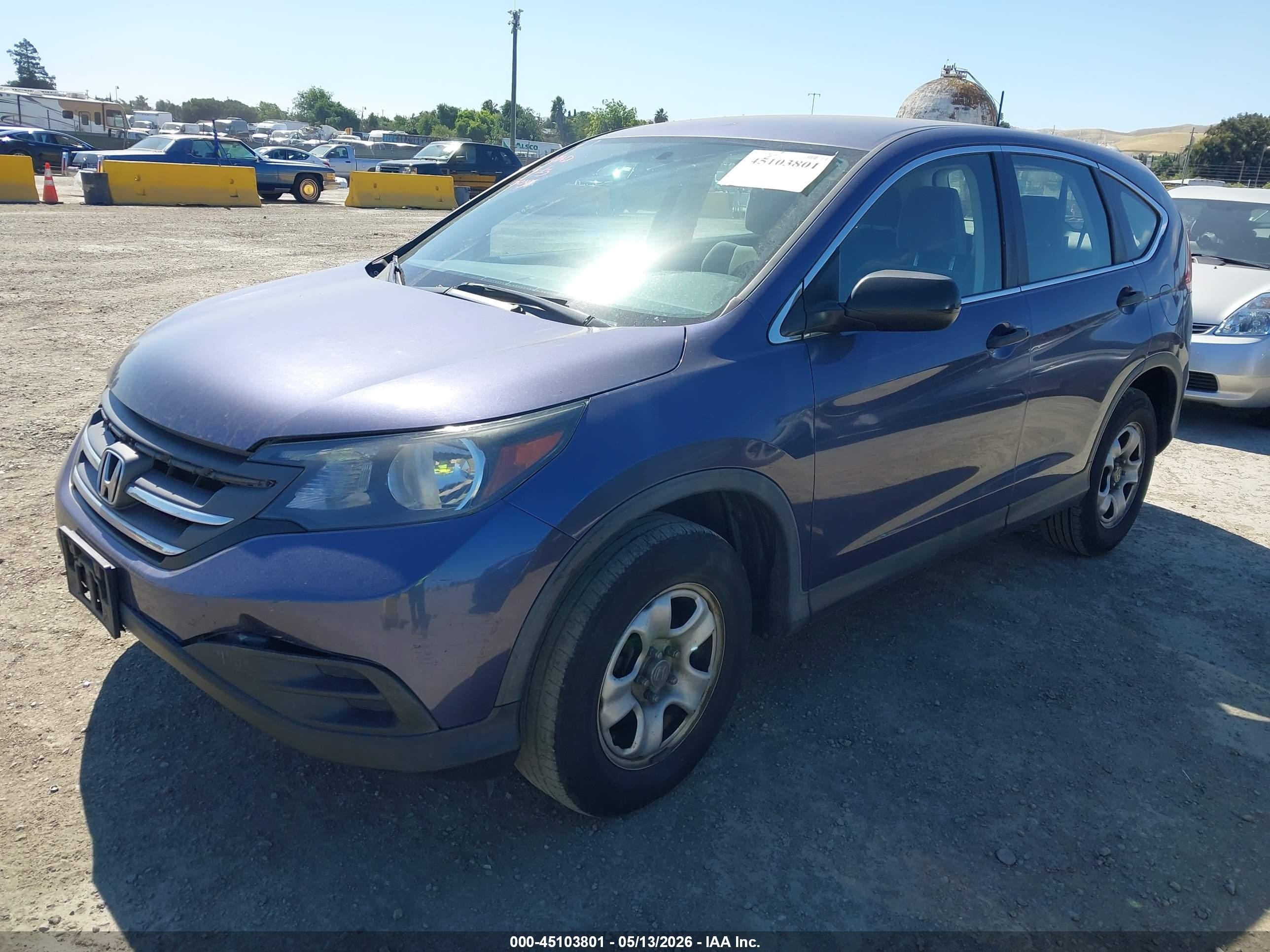 2014 Honda Cr-v Lx Blue vin: 5J6RM3H33EL015202