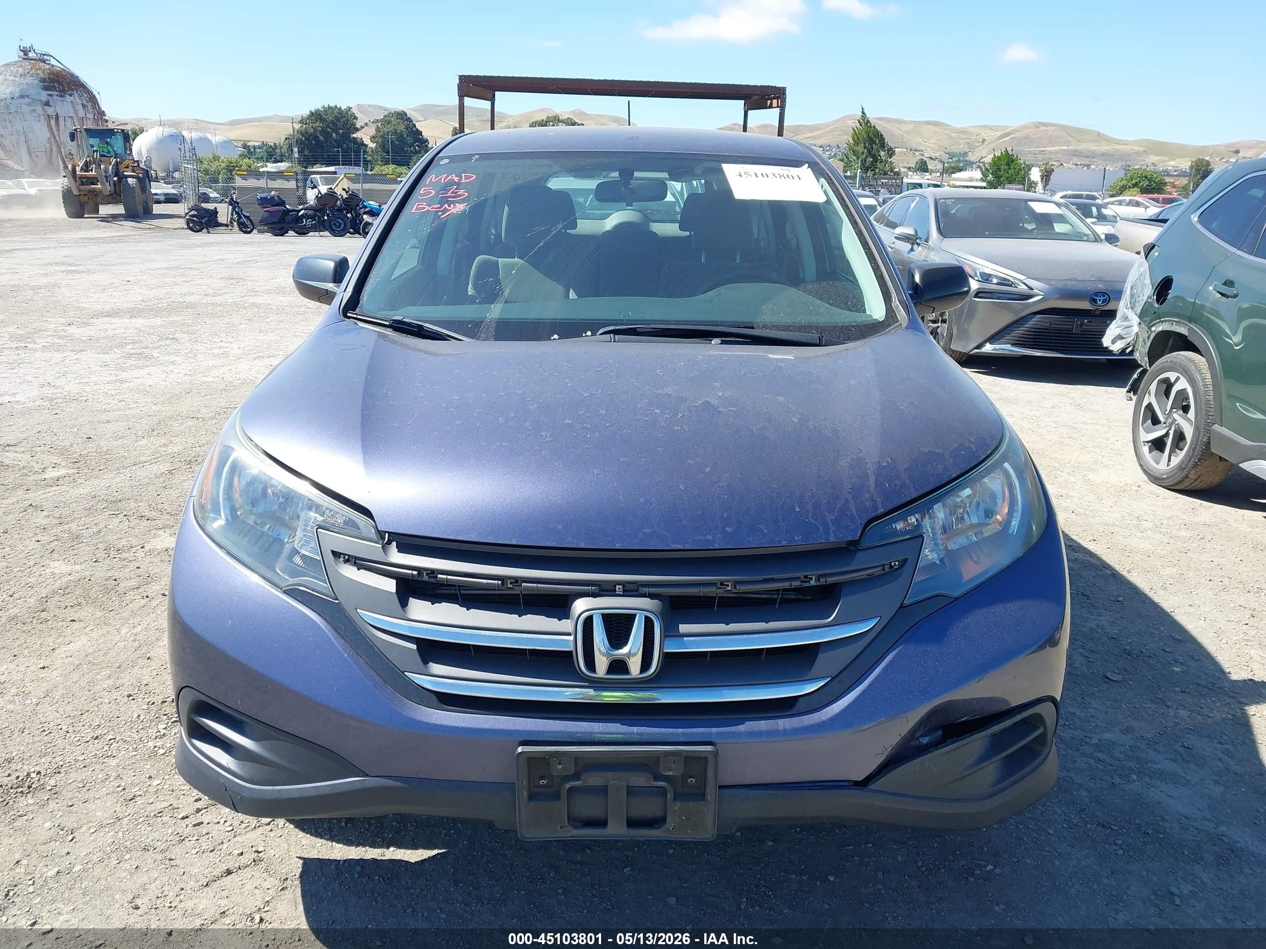 2014 Honda Cr-v Lx Blue vin: 5J6RM3H33EL015202