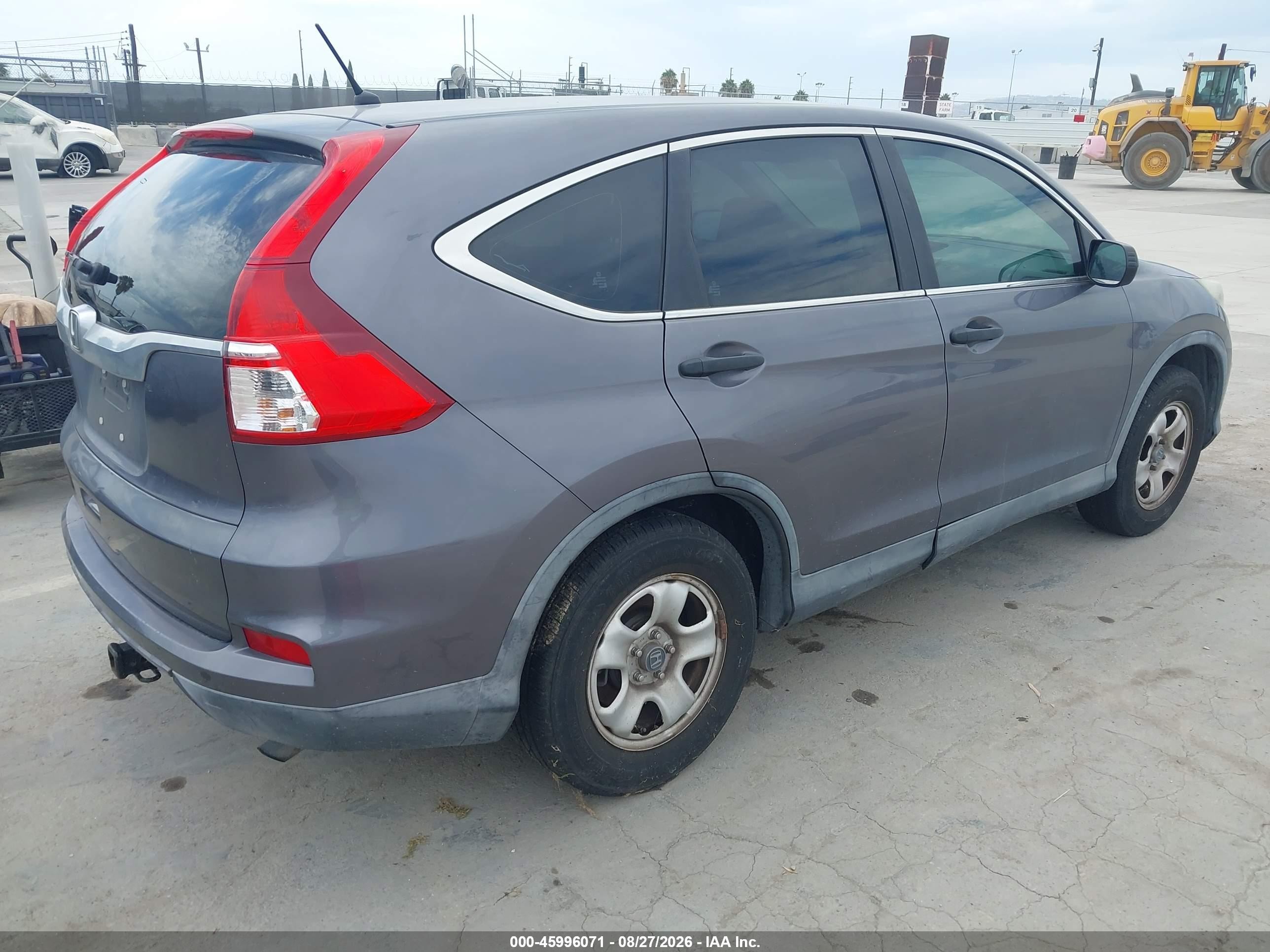 2015 Honda Cr-v Lx Серый vin: 5J6RM3H33FL000989