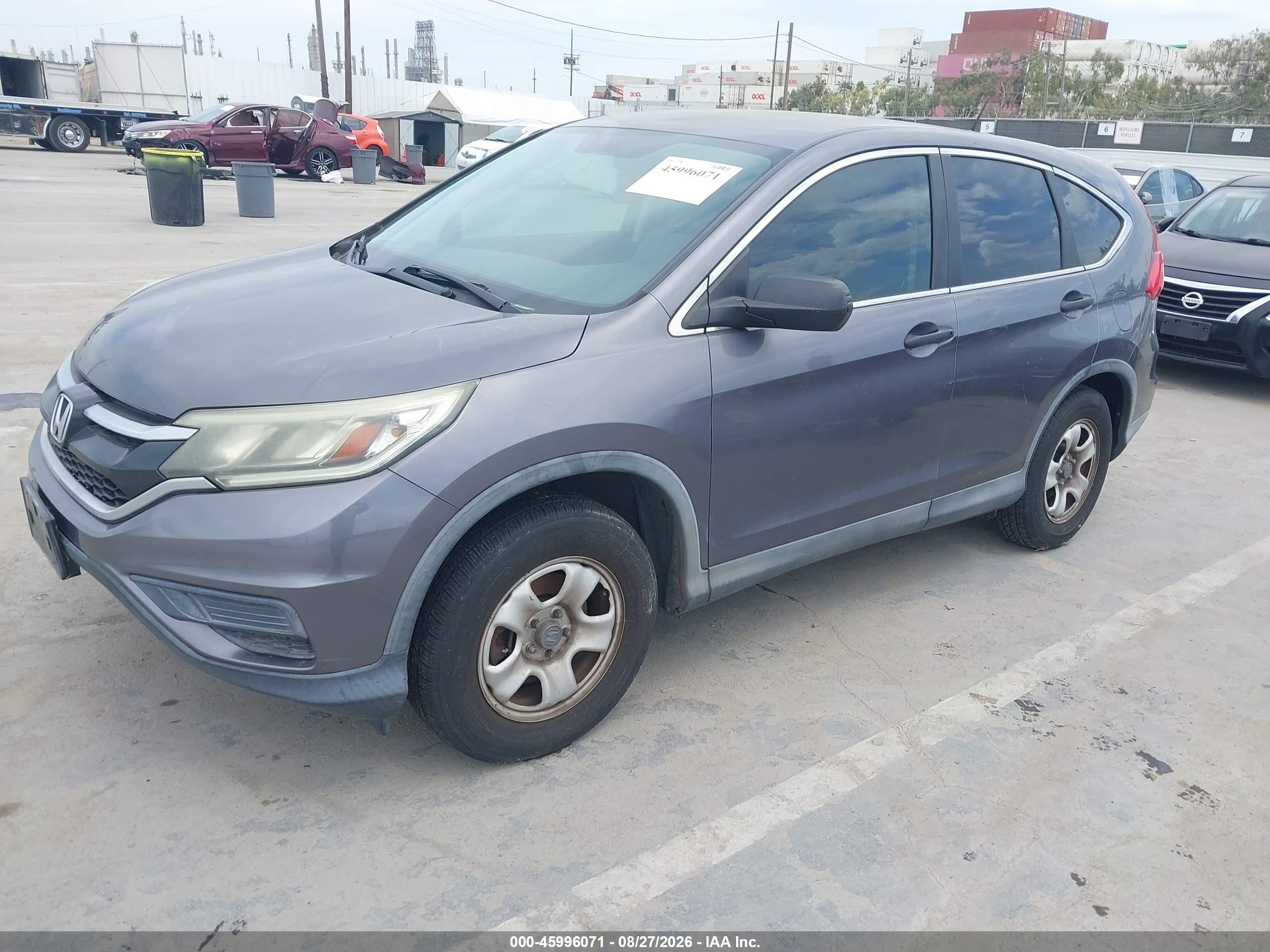 2015 Honda Cr-v Lx Серый vin: 5J6RM3H33FL000989