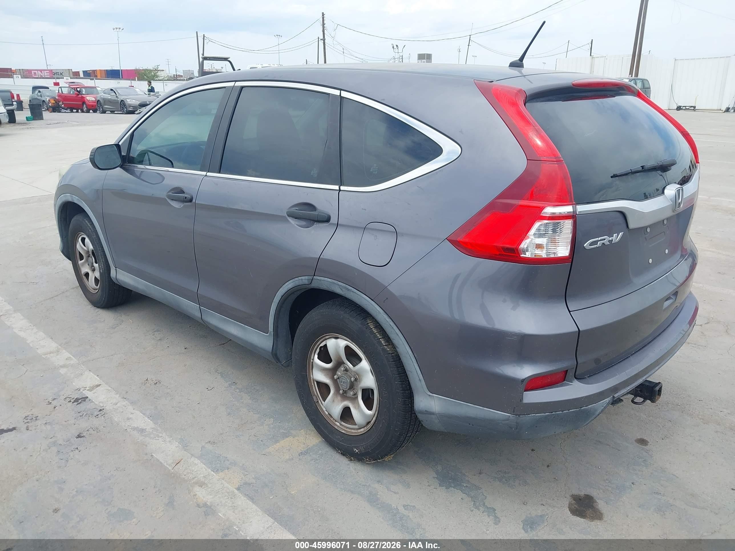 2015 Honda Cr-v Lx Серый vin: 5J6RM3H33FL000989