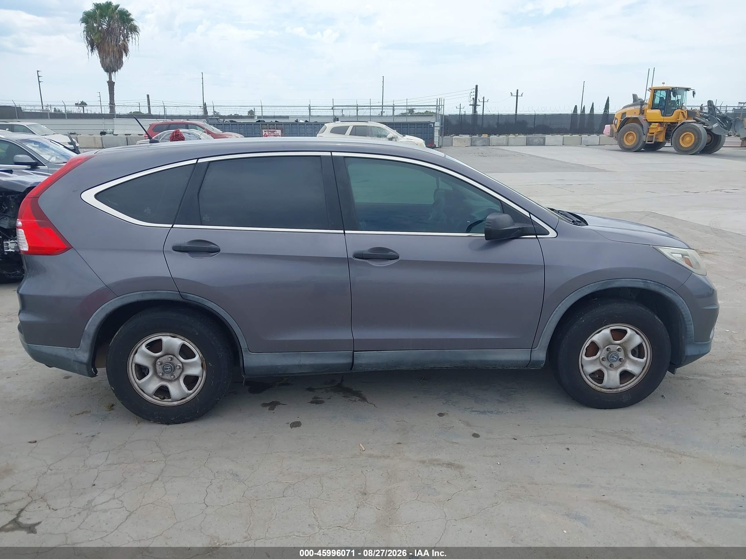 2015 Honda Cr-v Lx Серый vin: 5J6RM3H33FL000989
