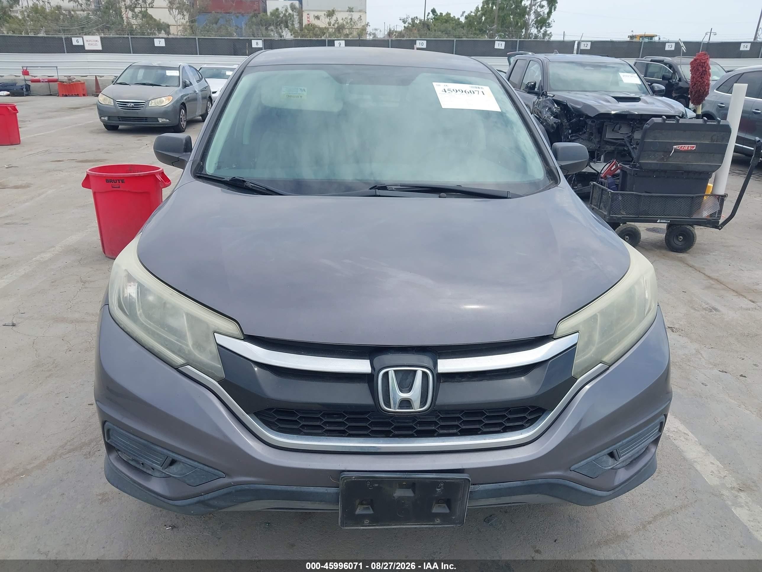 2015 Honda Cr-v Lx Серый vin: 5J6RM3H33FL000989