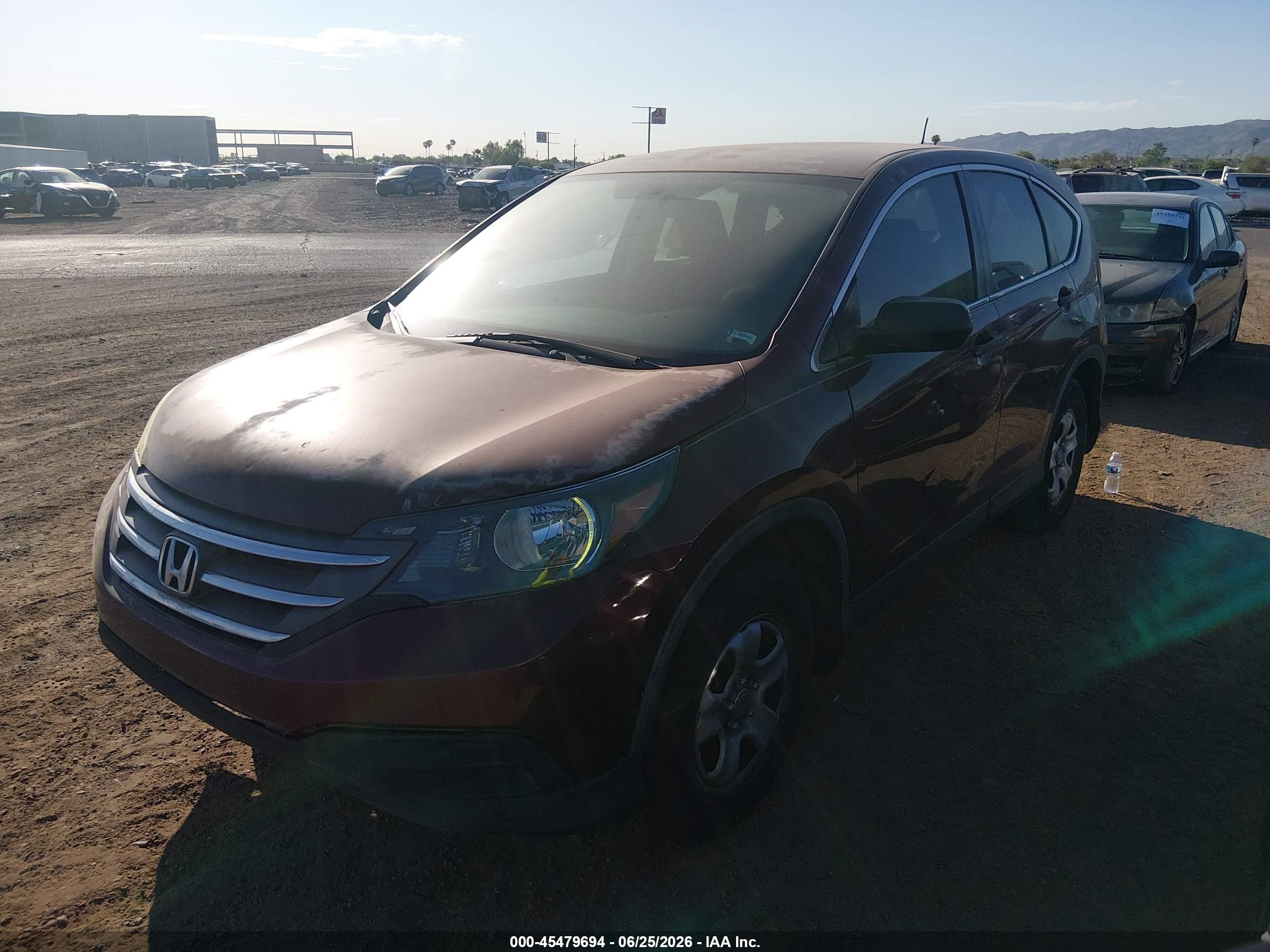 2012 Honda Cr-v Lx Burgundy vin: 5J6RM3H34CL014461